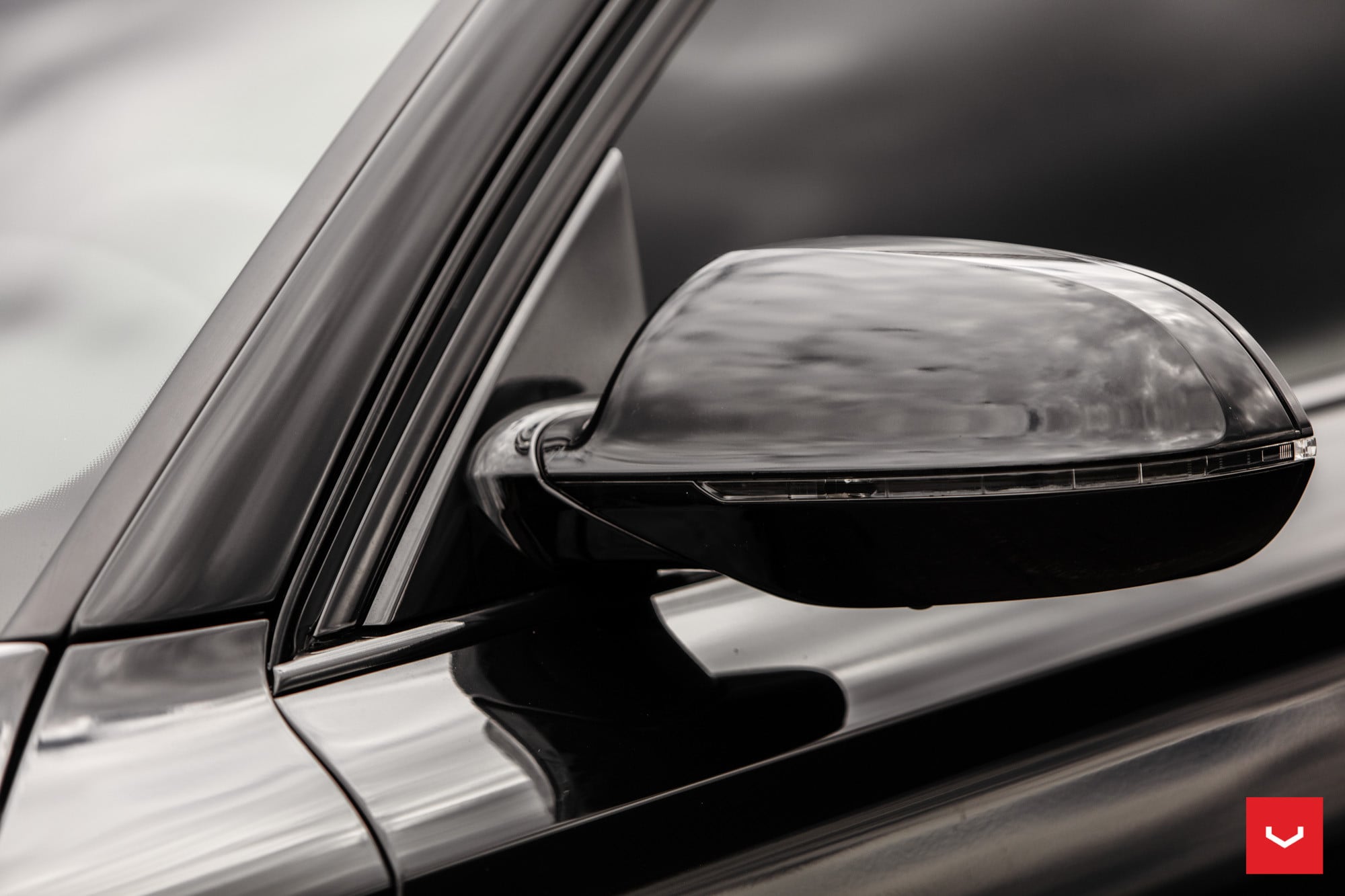 Black Audi A8 with Aftermarket Side Mirrors - Photo by Vossen