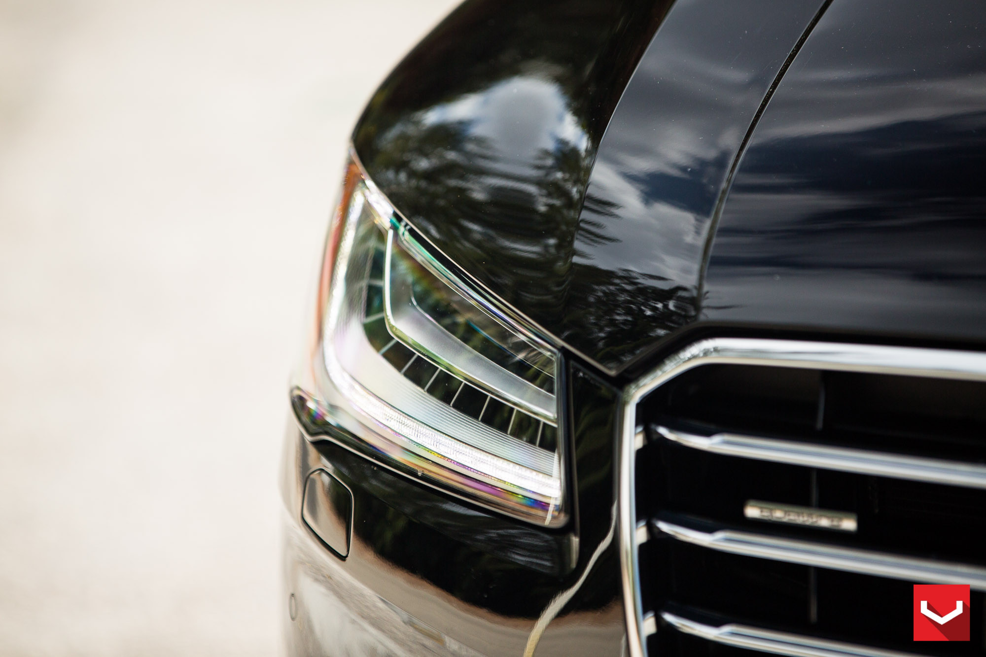 Aftermarket Headlights with LED-Bars on Audi A8 - Photo by Vossen