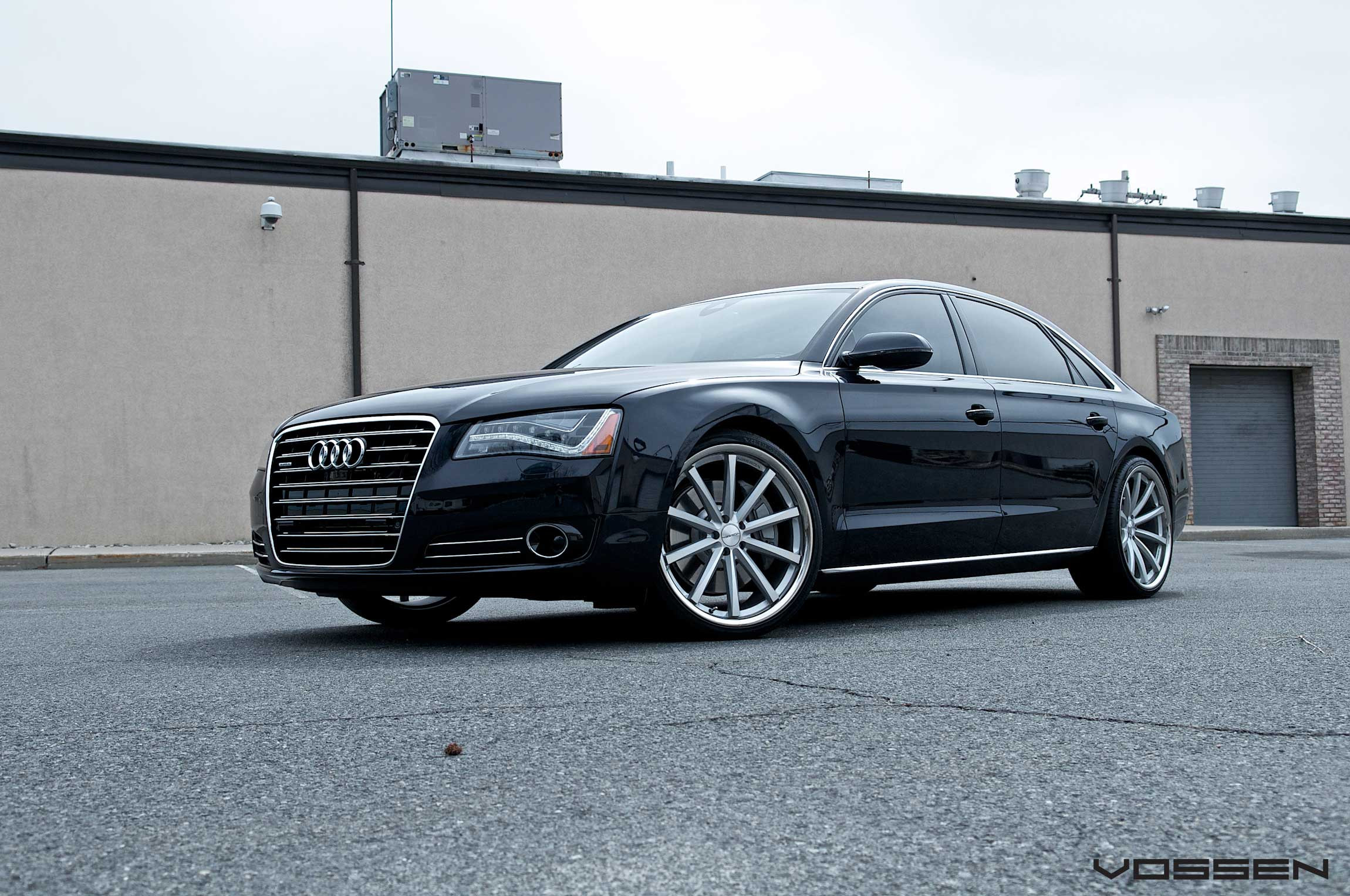 Chrome CV Vossen Rims on Black Audi A8 - Photo by Vossen