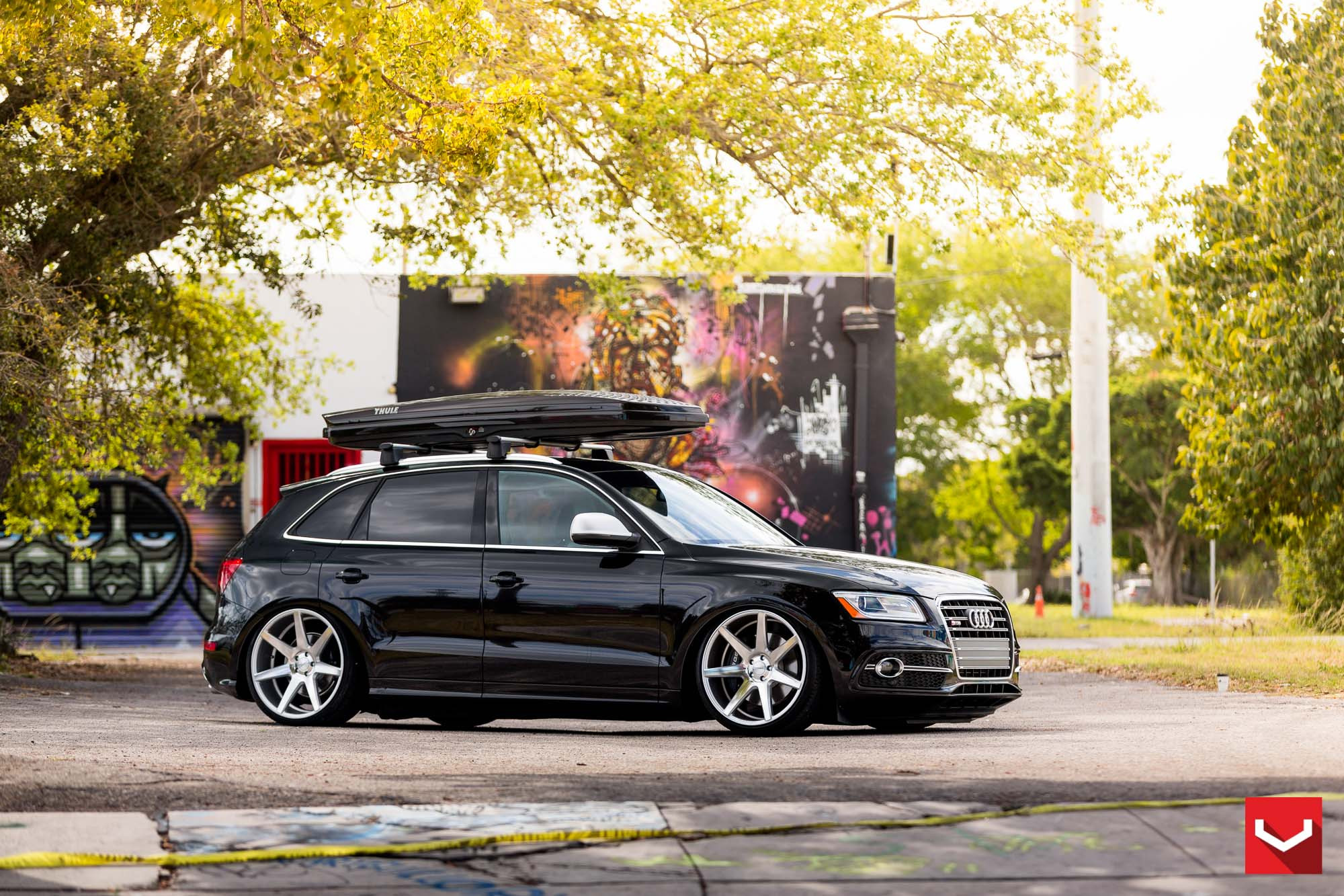 CV Series Chrome Vossen Wheels on Black Audi SQ5 - Photo by Vossen