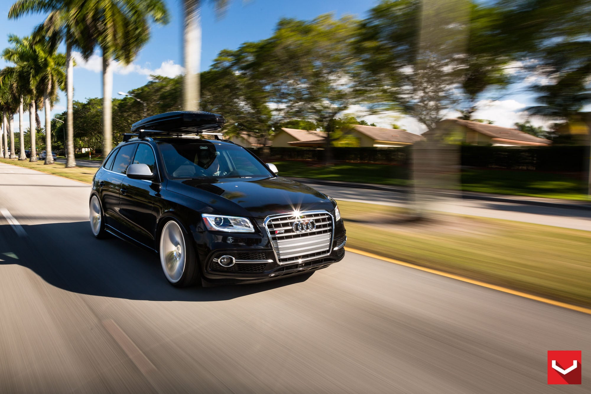 Audi Q5 with Aftermarket LED-Bar Headlights - Photo by Vossen