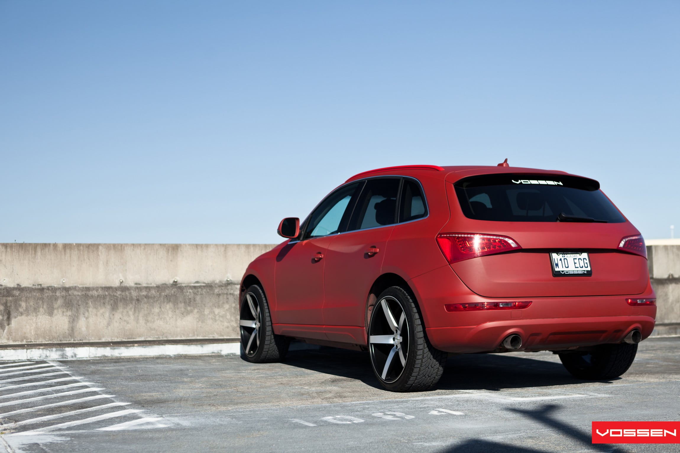Red Matte Audi Q5 with Rear Diffuser - Photo by Vossen