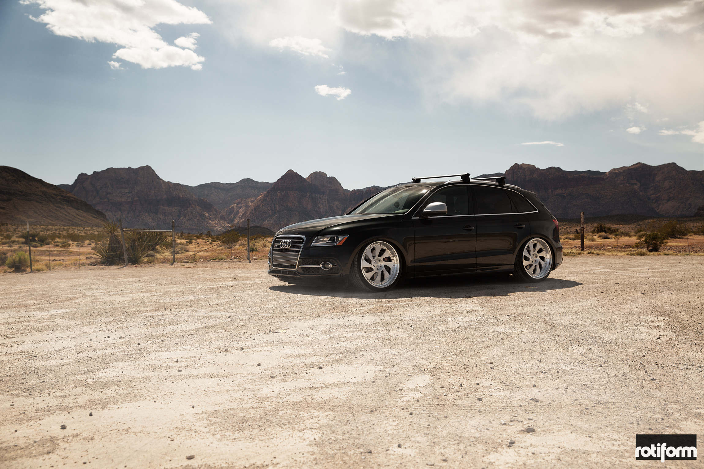 Brushed Silver Rotiform Wheels on Black Audi Q5 - Photo by Rotiform