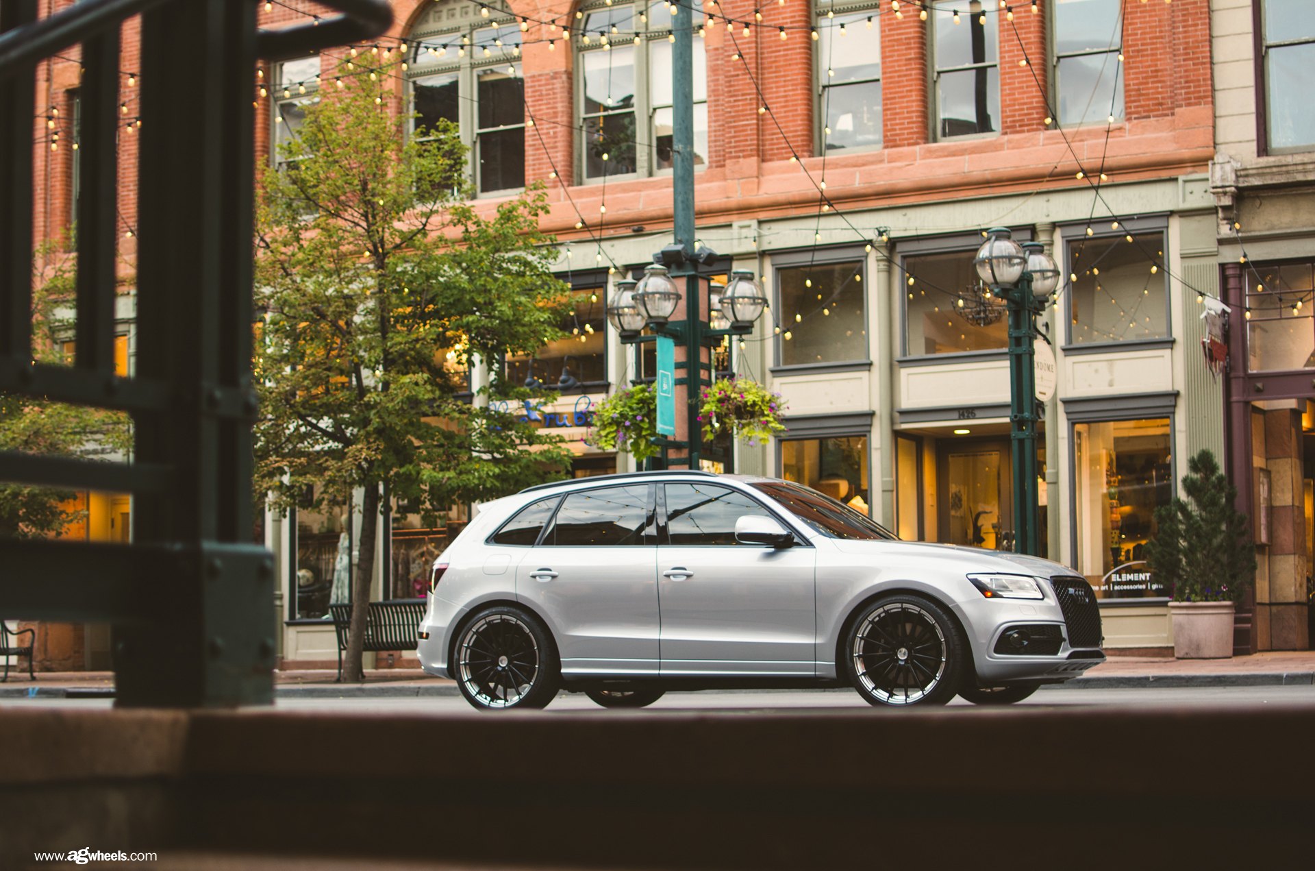 Matte Black Avant Garde Rims on Gray Audi Q5 - Photo by Avant Garde Wheels.