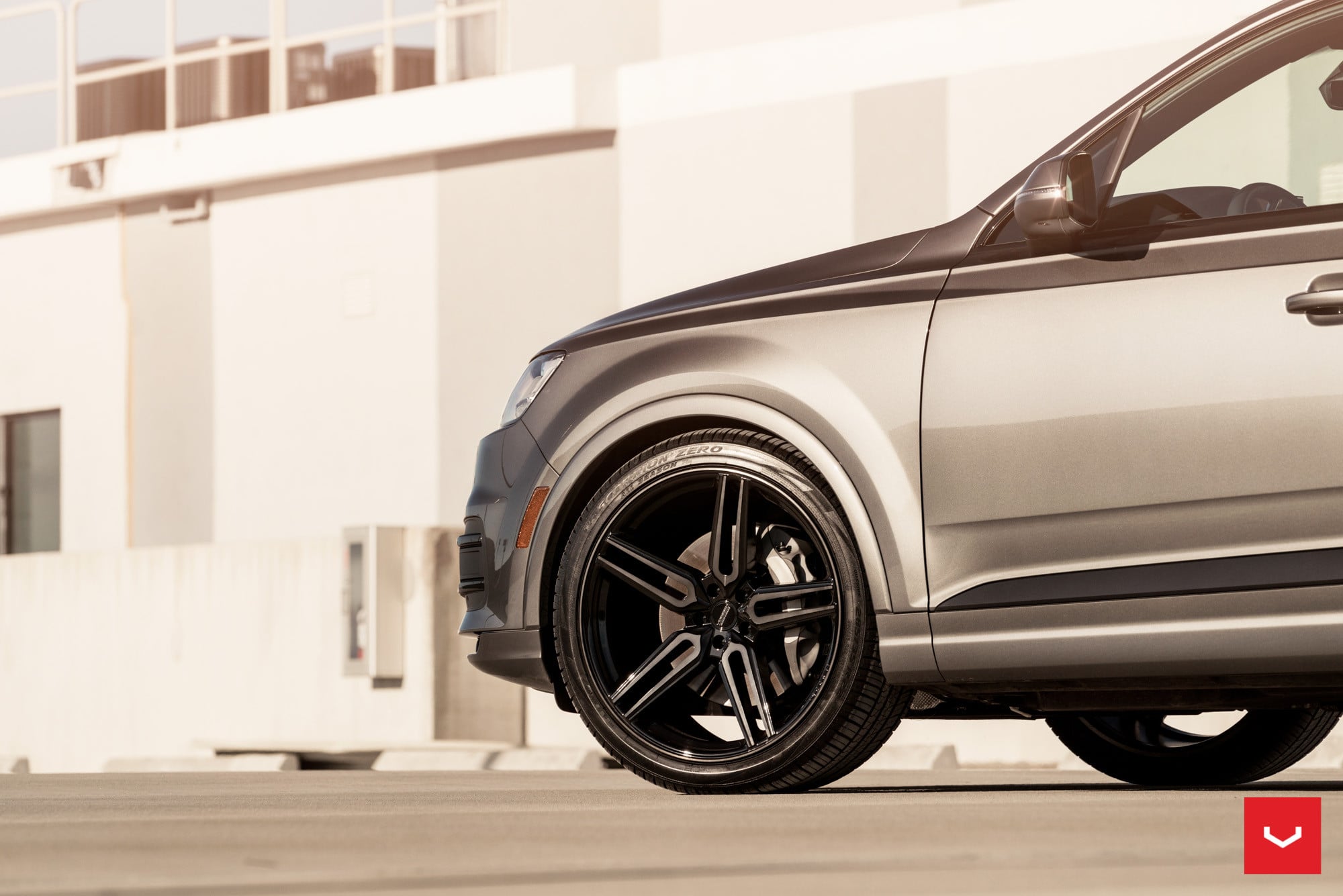 Pirelli All Season Tires on Custom Gray Audi Q5 - Photo by Vossen