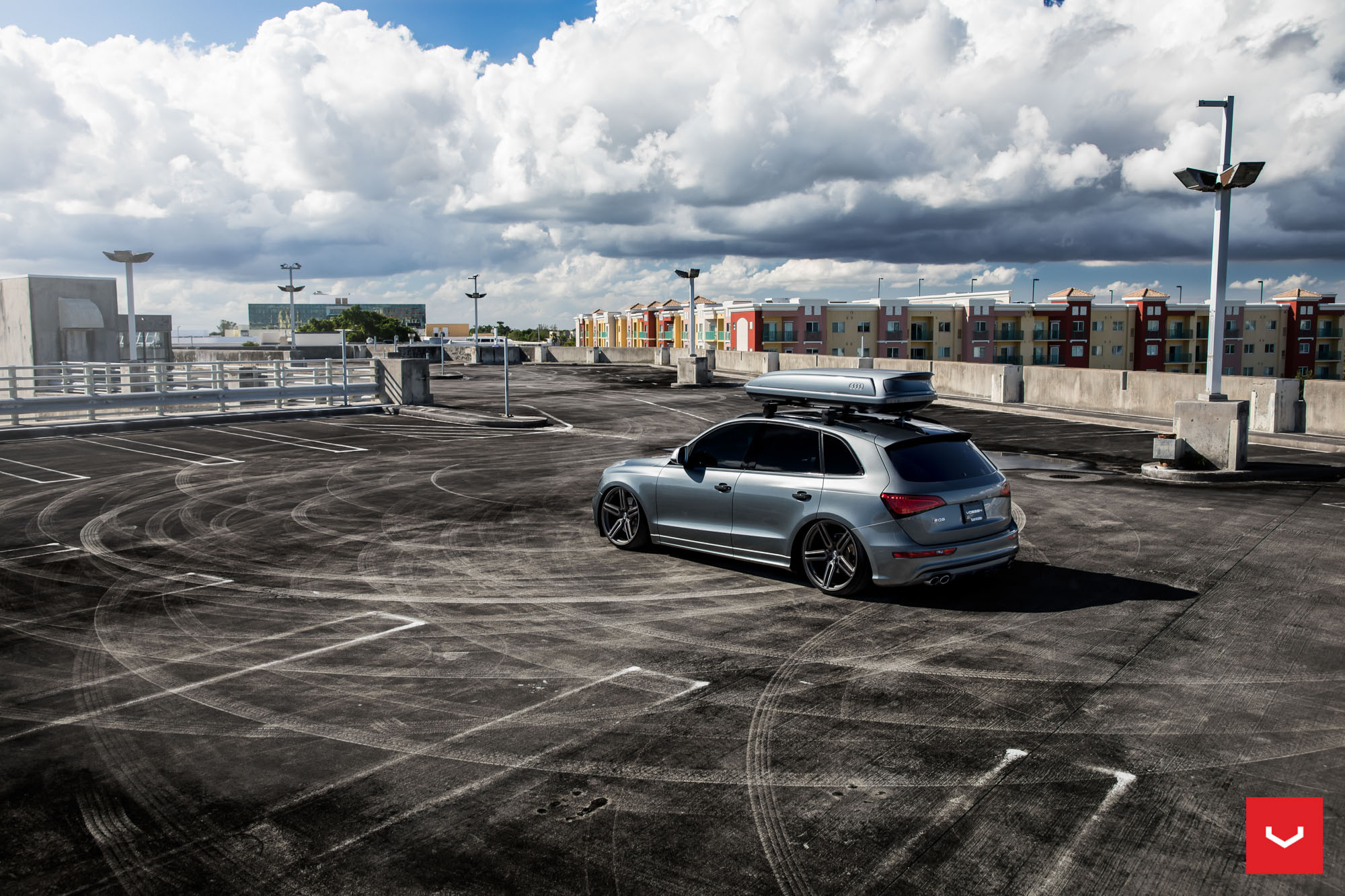 Gray Audi Q5 with Red LED Taillights - Photo by Vossen