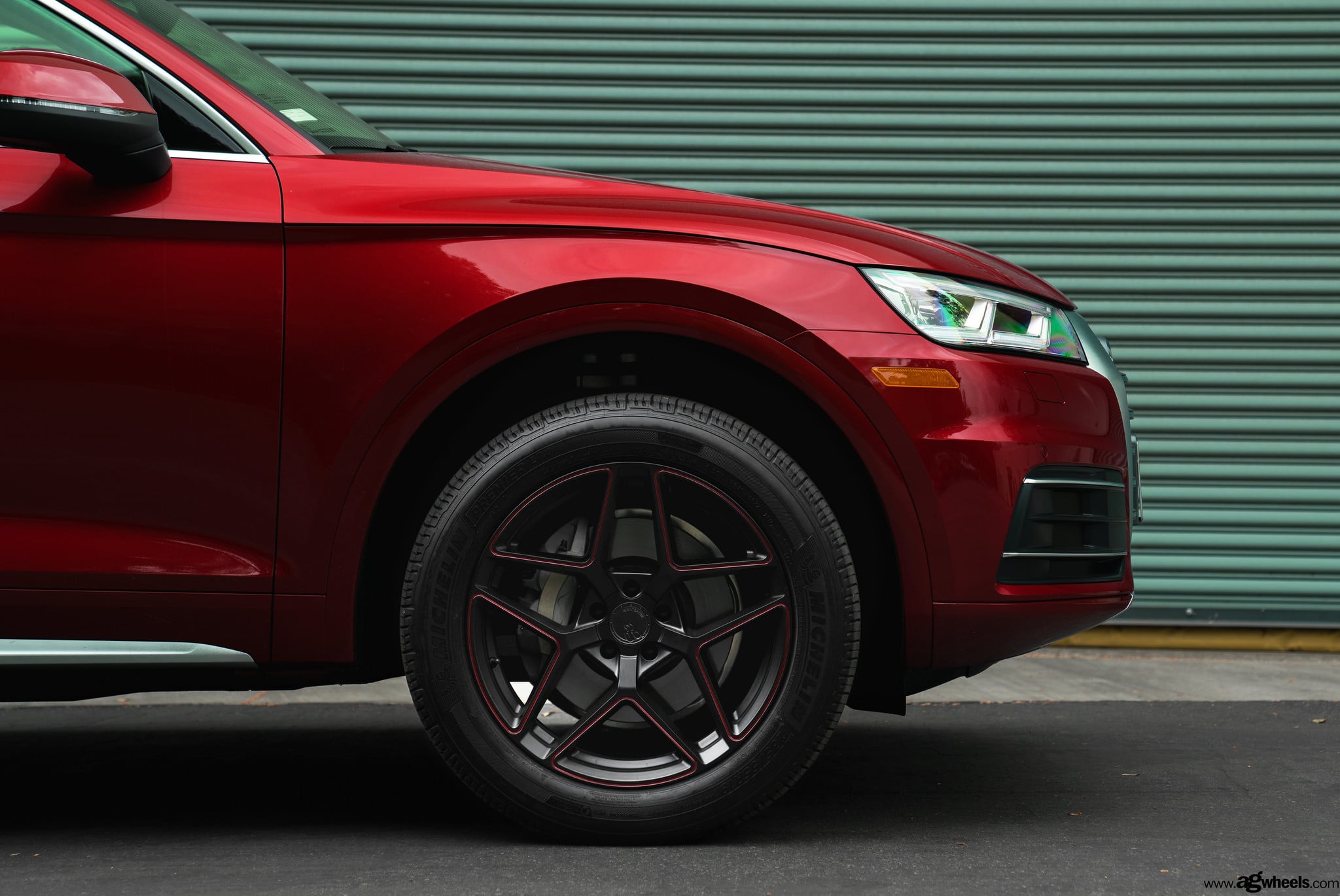 Michelin Tires on Custom Red Audi Q5 - Photo by Avant Garde Wheels