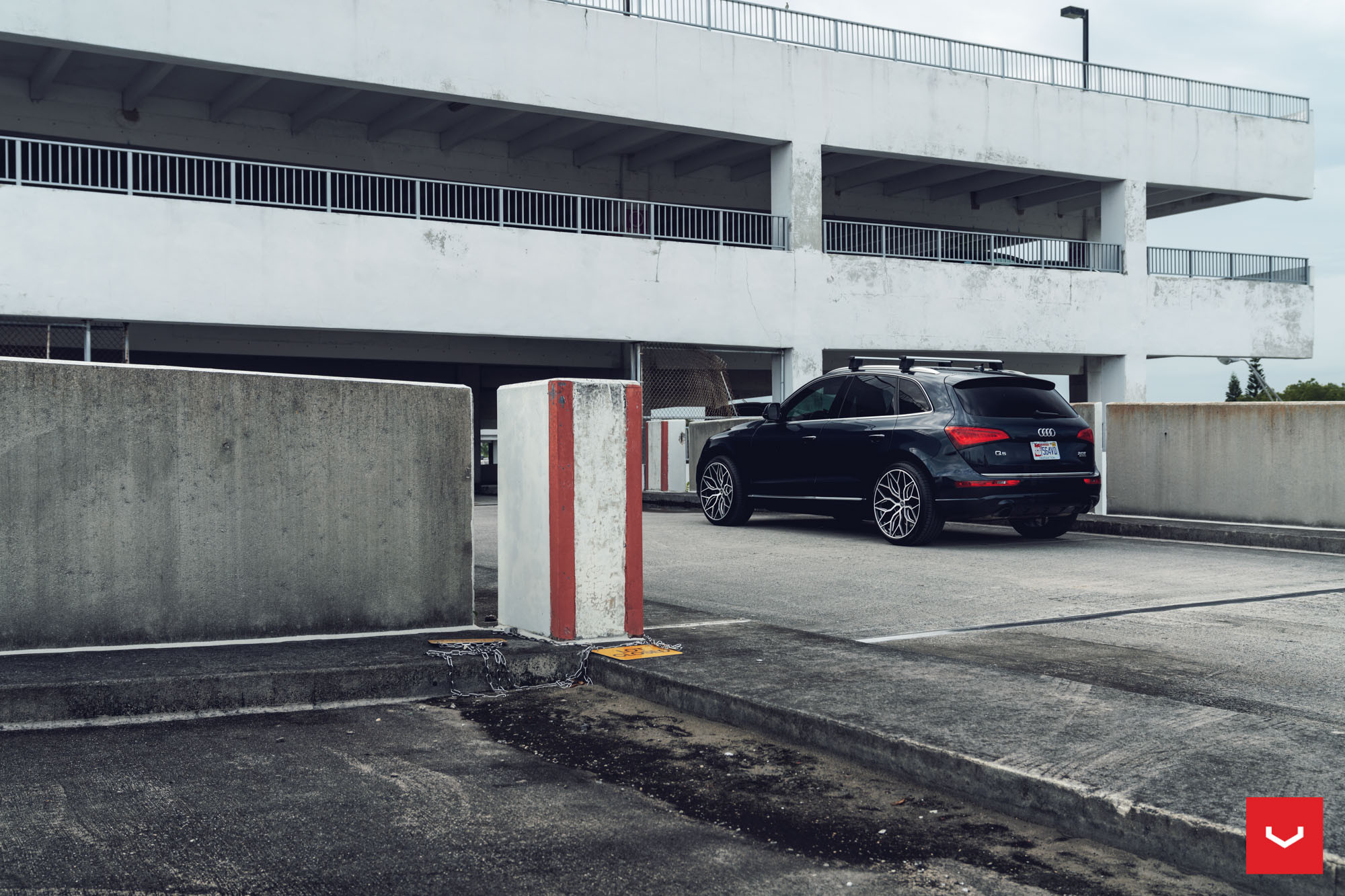 Red LED Taillights on Black Audi Q5 - Photo by Vossen Wheels