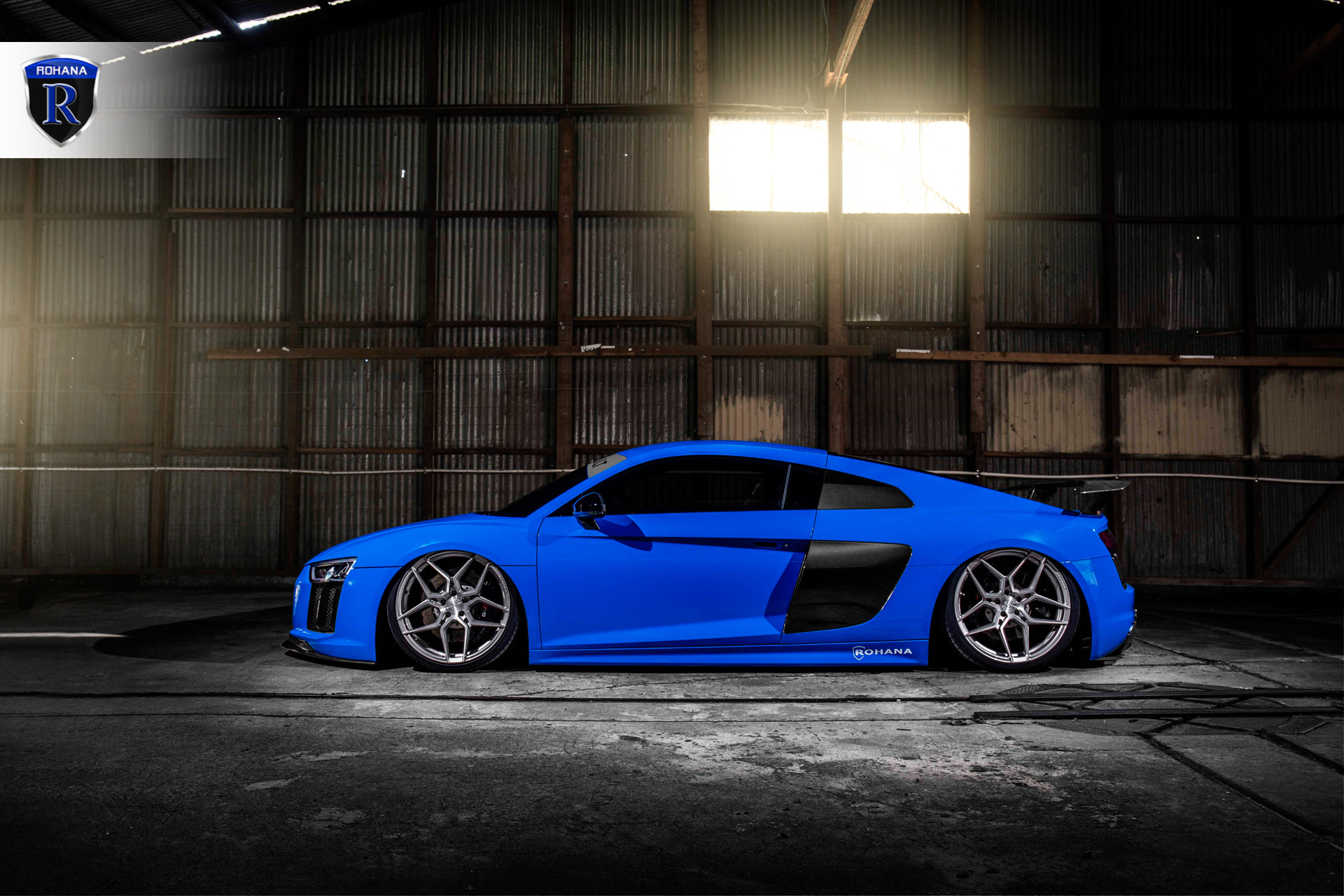 Stanced Out Electric Blue Audi R8 Wearing Custom Body Kit and Shod in ...