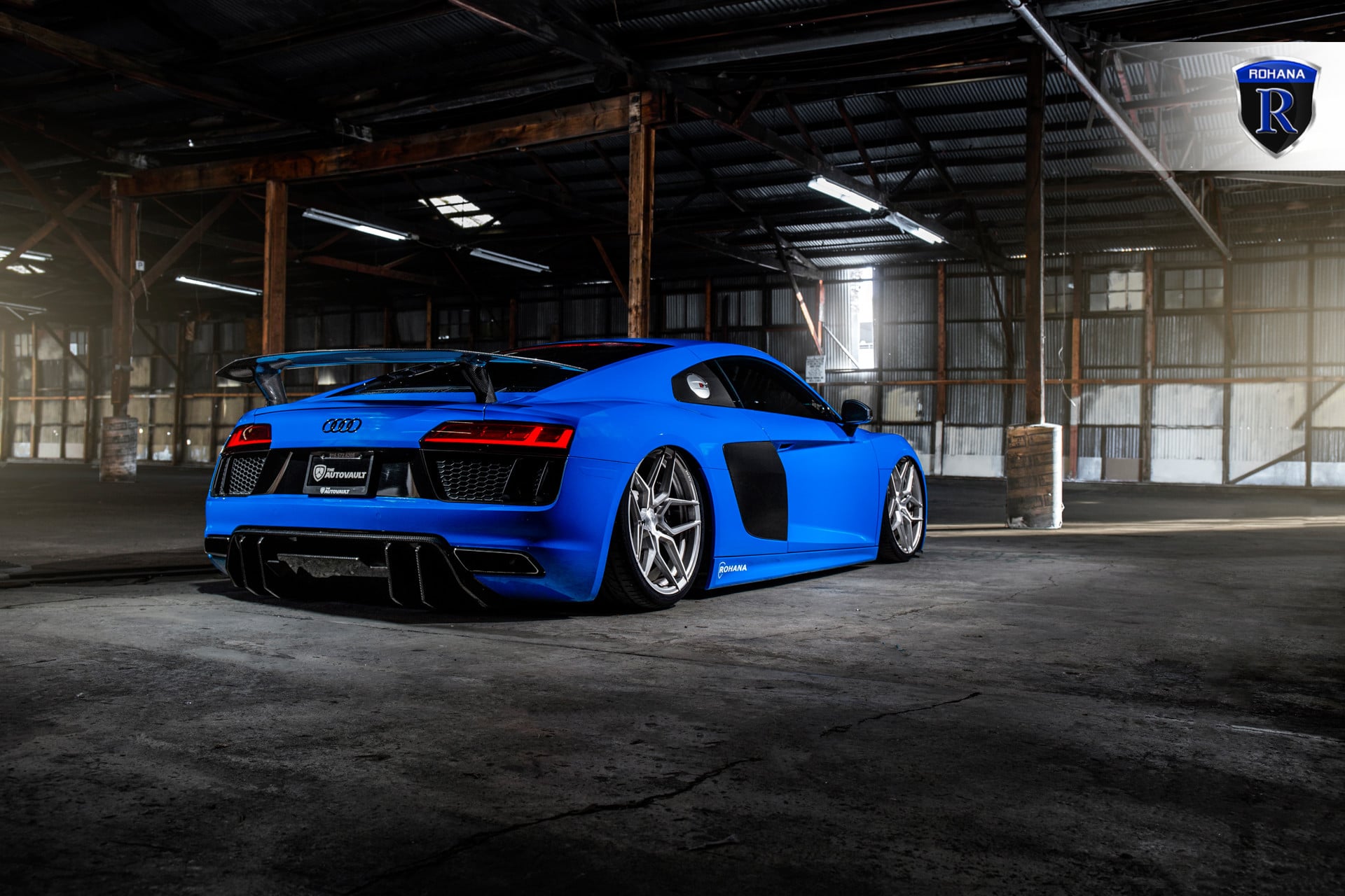 Stanced Out Electric Blue Audi R8 Wearing Custom Body Kit and Shod in ...