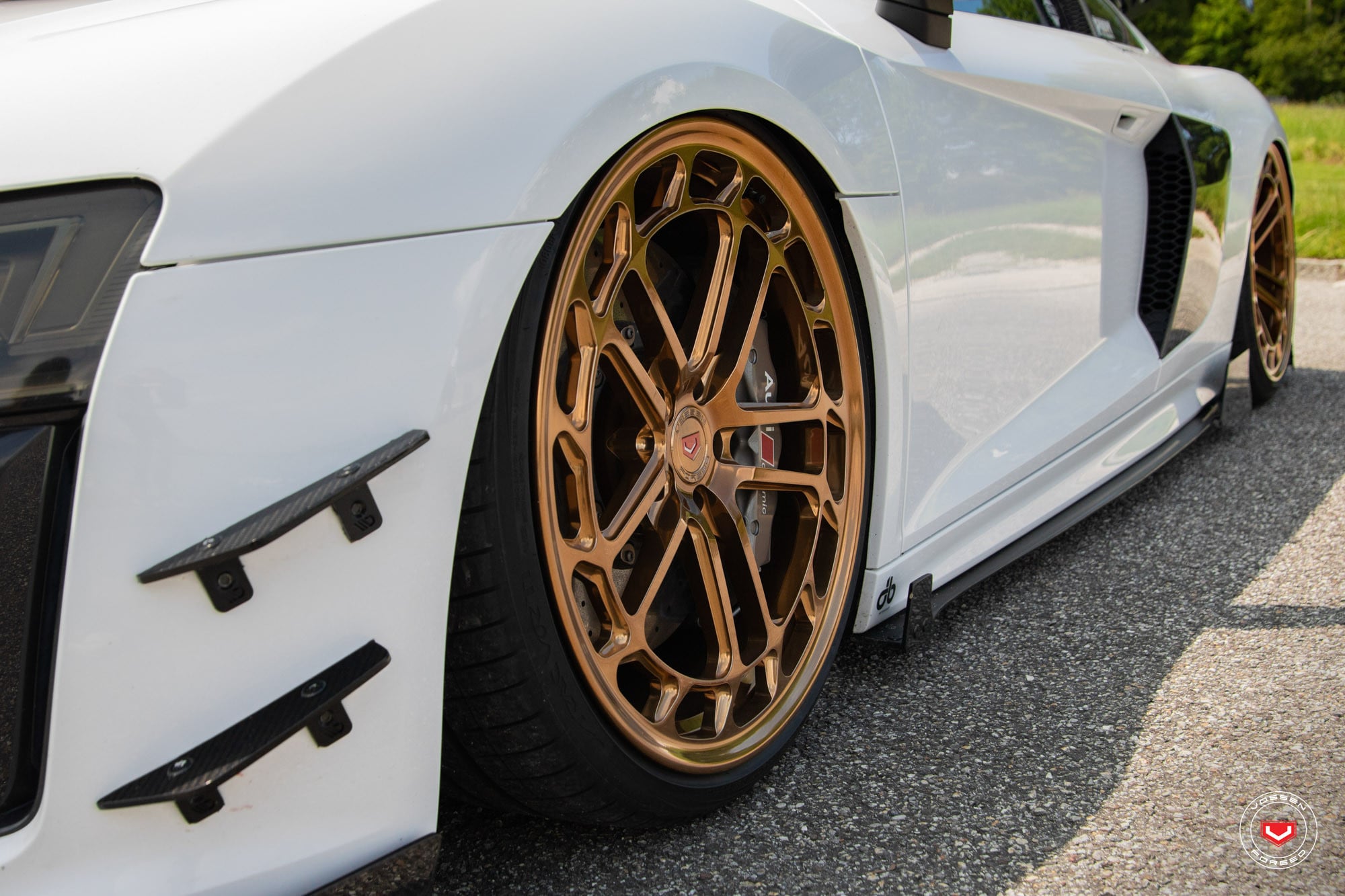 Vossen Forged Wheels on White Stanced Audi R8 - Photo by Vossen