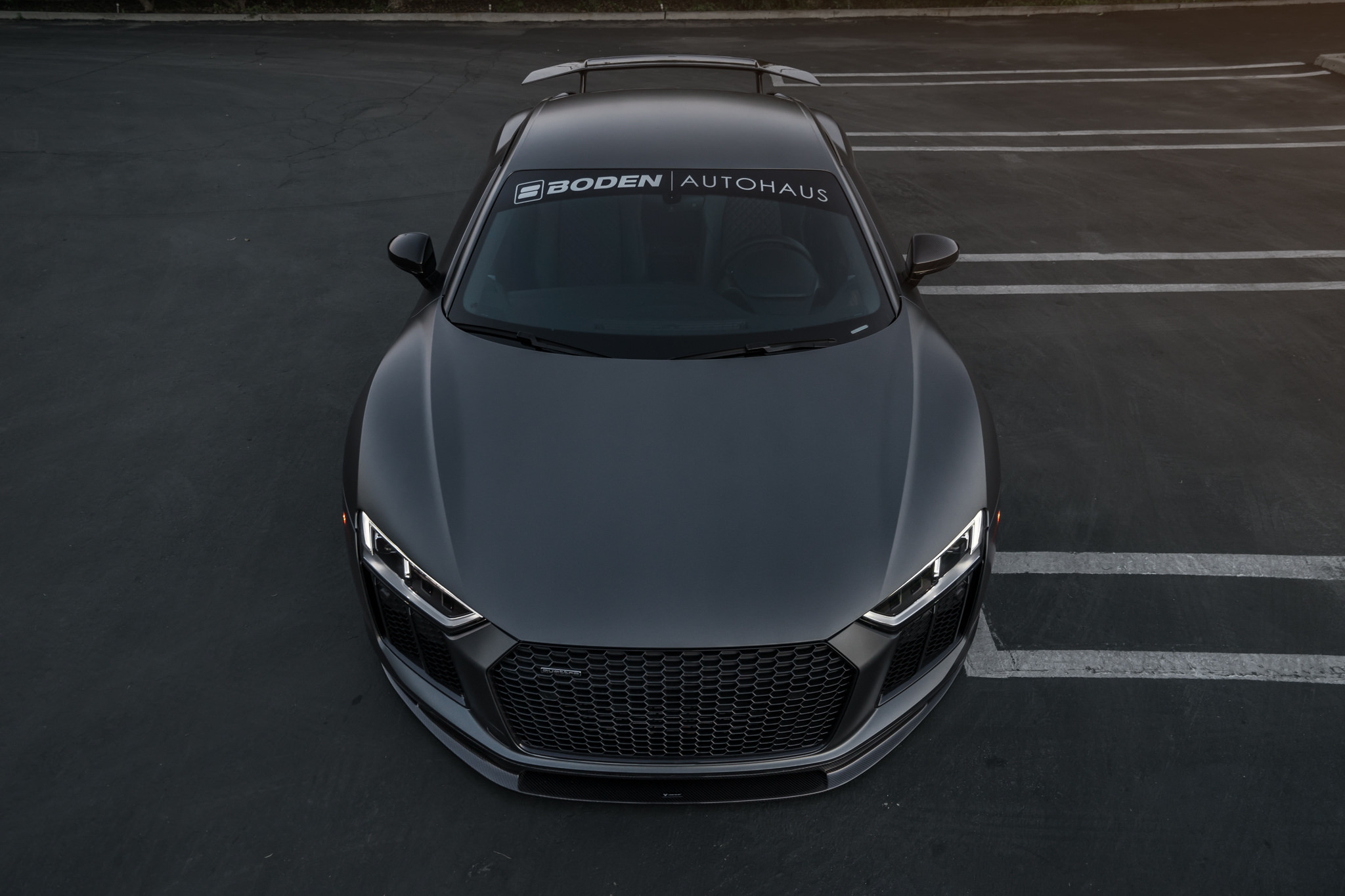 Gray Audi R8 with DRL-Bar Headlights - Photo by Boden Autohaus