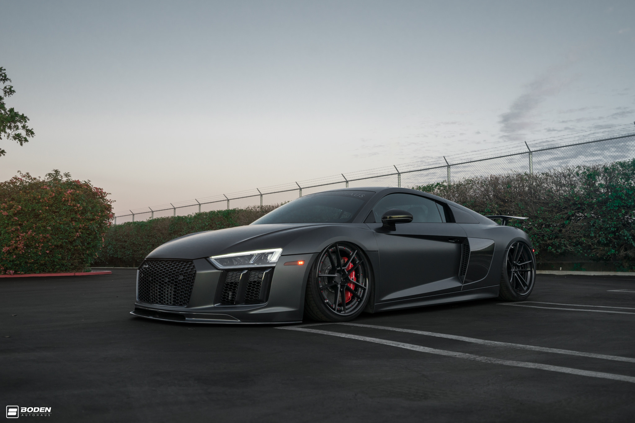 Gray Audi R8 with Carbon Fiber Side Mirrors - Photo by Boden Autohaus