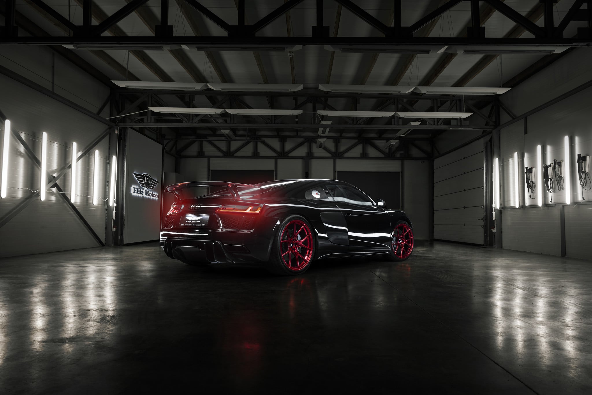 Aftermarket Rear Diffuser on Black Audi R8 - Photo by Vorsteiner