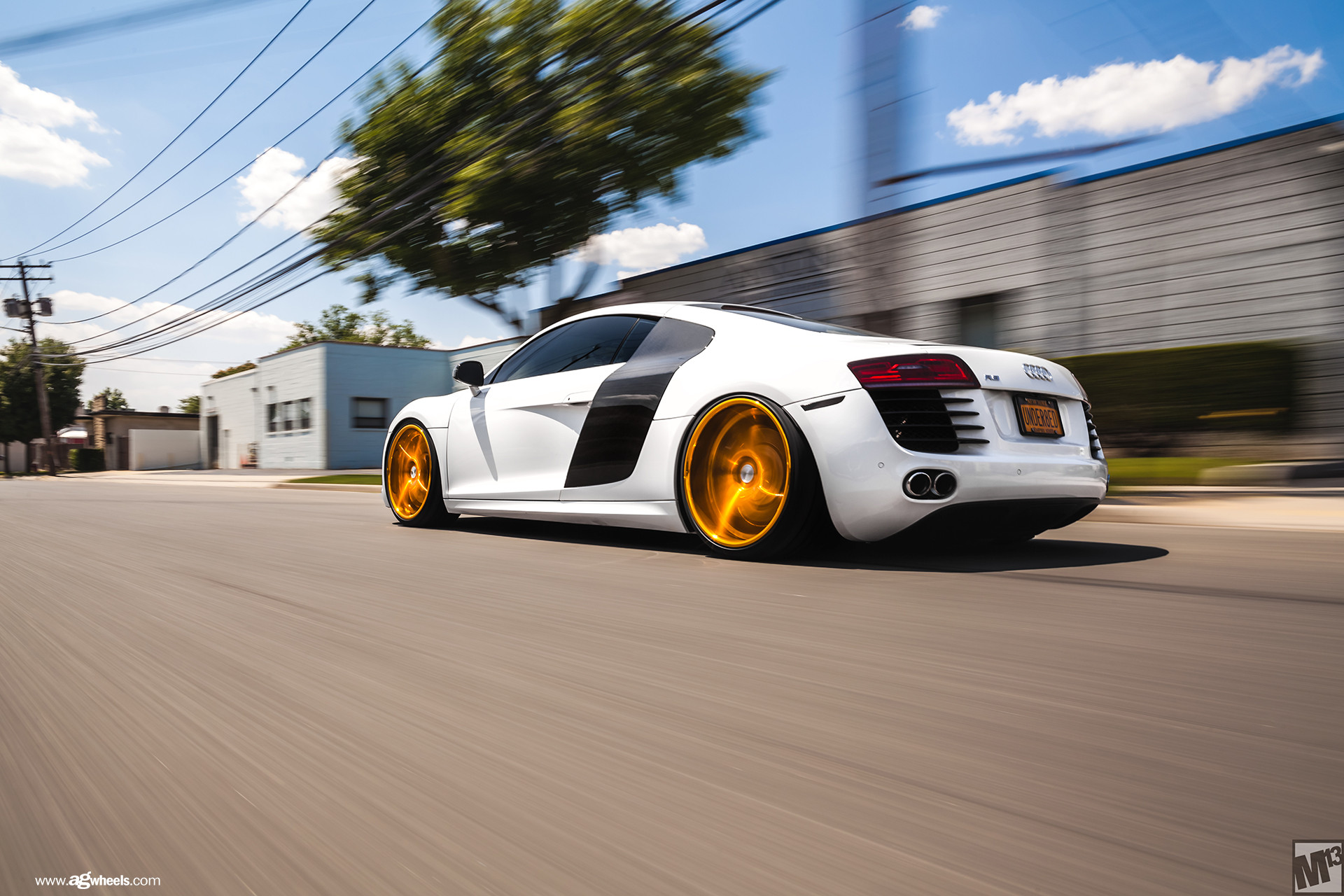 White Audi R8 Rolling Shot - Photo by Avant Garde