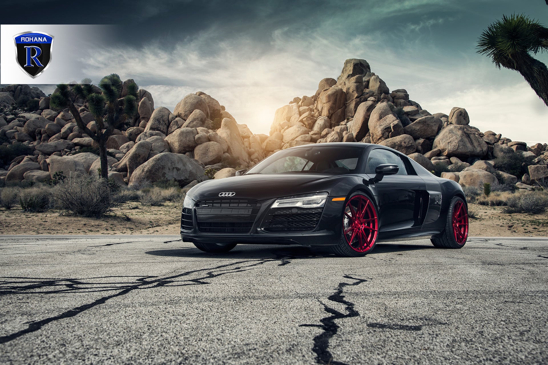 AUDI R8 On Candy Red RF2 Wheels - Photo by Rohana Wheels