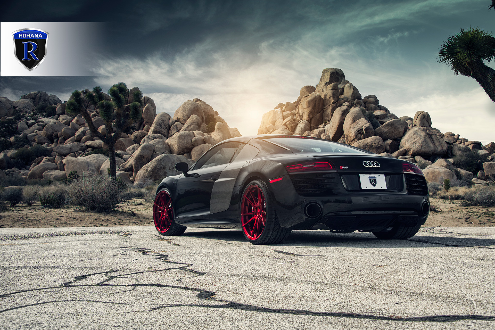 Audi R8 Sport on Red Rims - Photo by Rohana Wheels