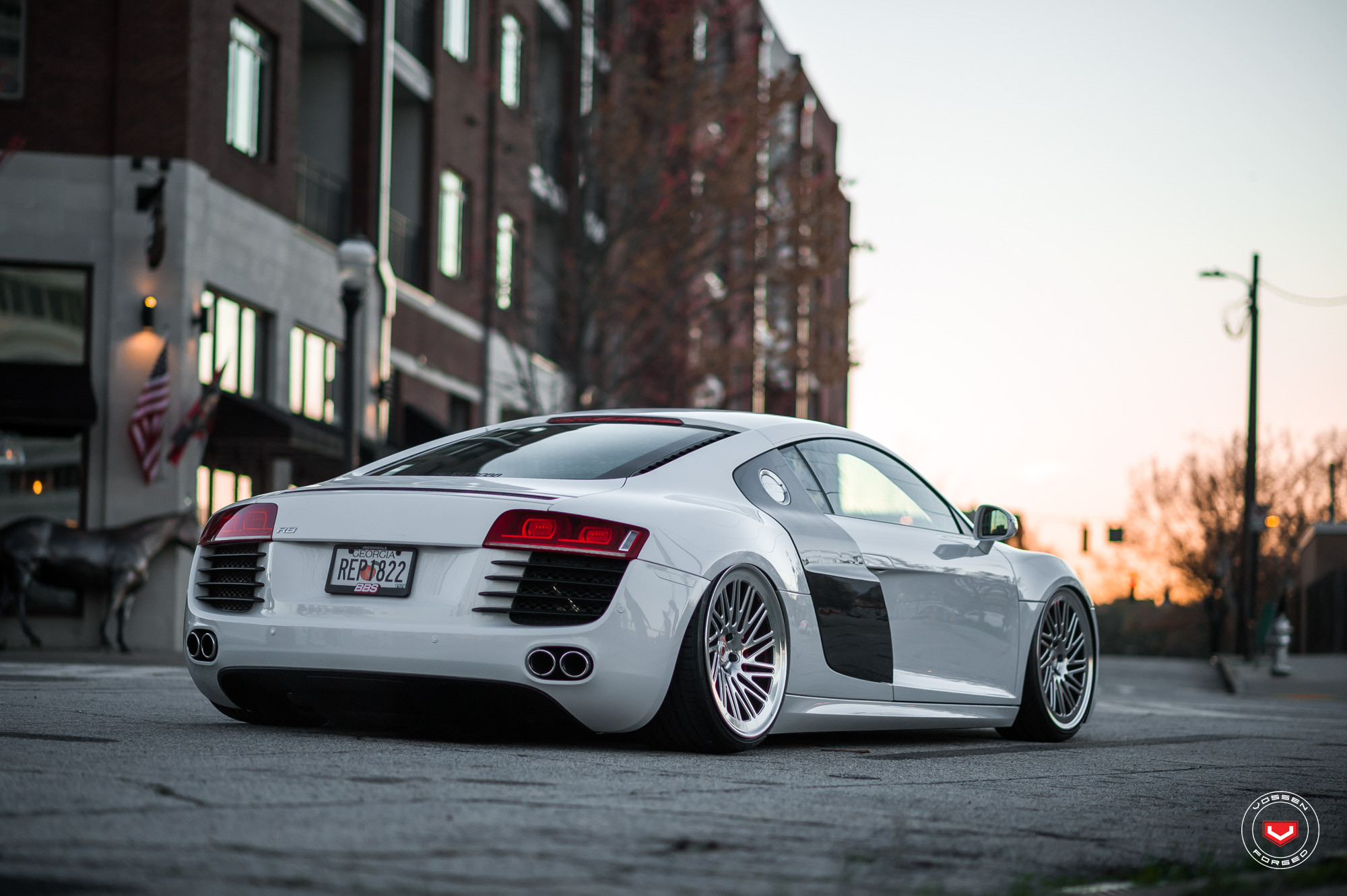 Stanced Audi R8 Coupe on Vossen LC105T Rims - Photo by Vossen