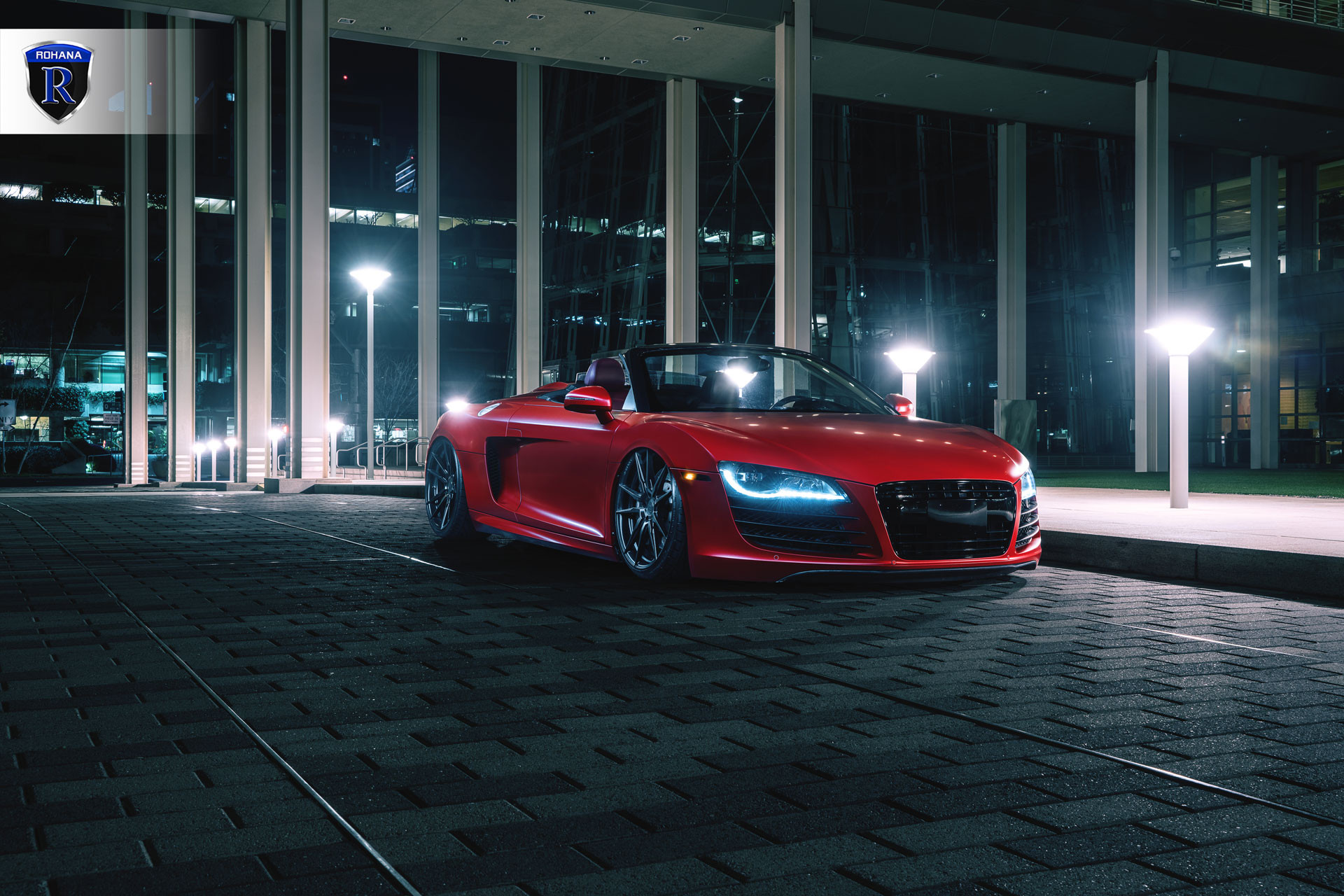 Slammed Audi R8 Convertible on Rohana RF2 Wheels - Photo by Rohana Wheels