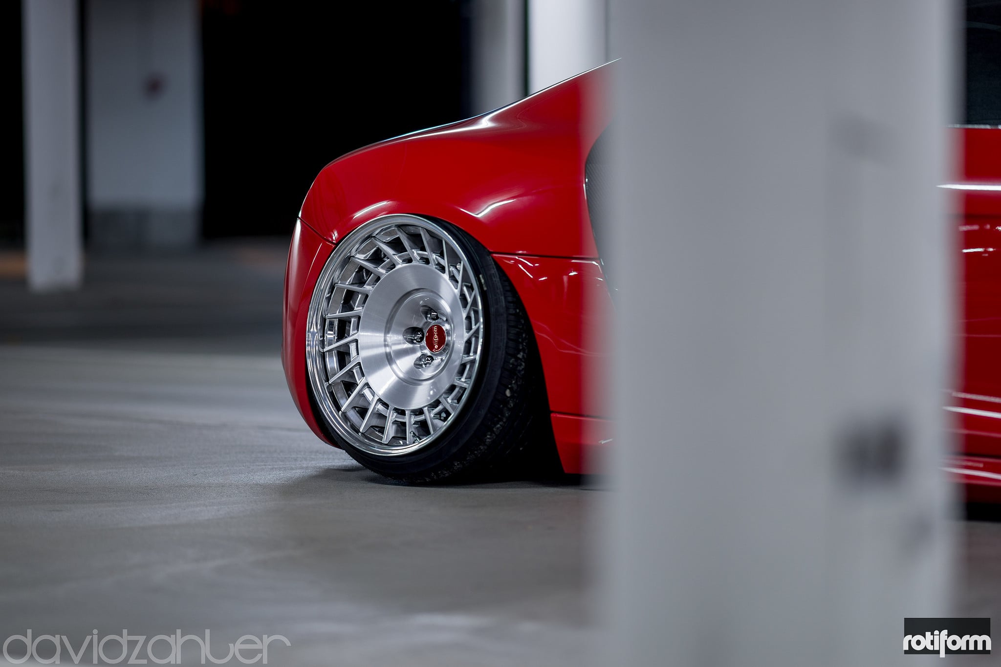 Polished Rotiform Rims With Red Center Caps - Photo by Rotiform