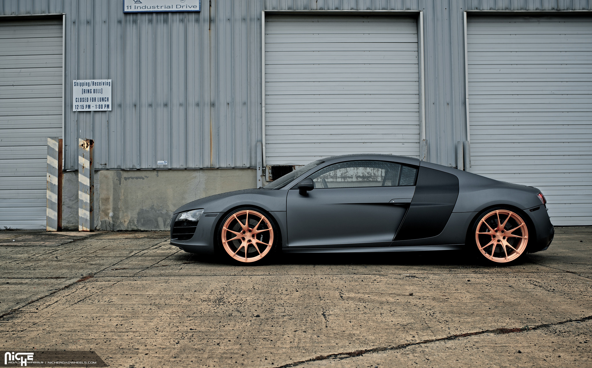 Grey Audi R8 on Copper Niche Rims - Photo by Niche