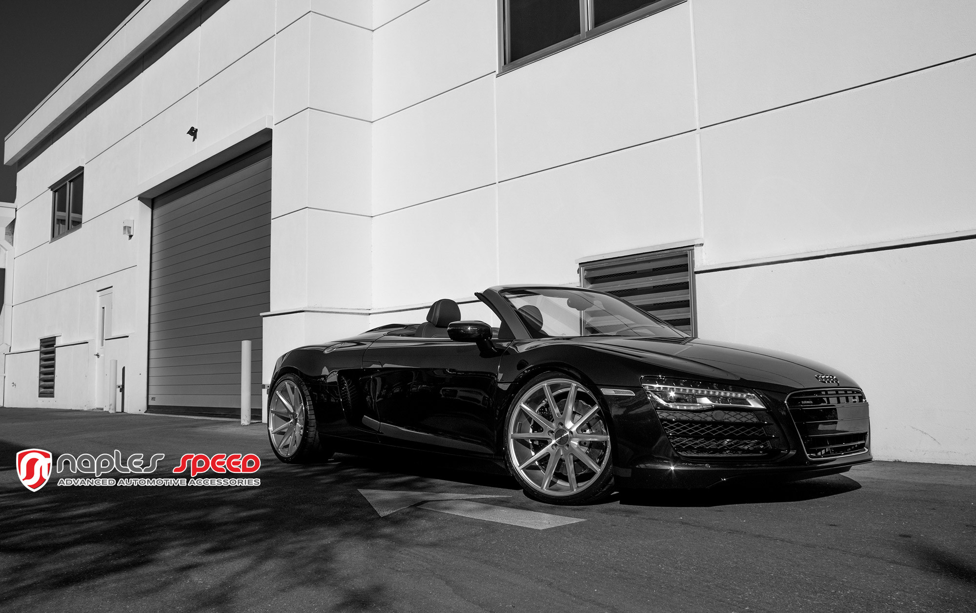 Black Audi R8 GT with Custom LED Headlights - Photo by Vossen