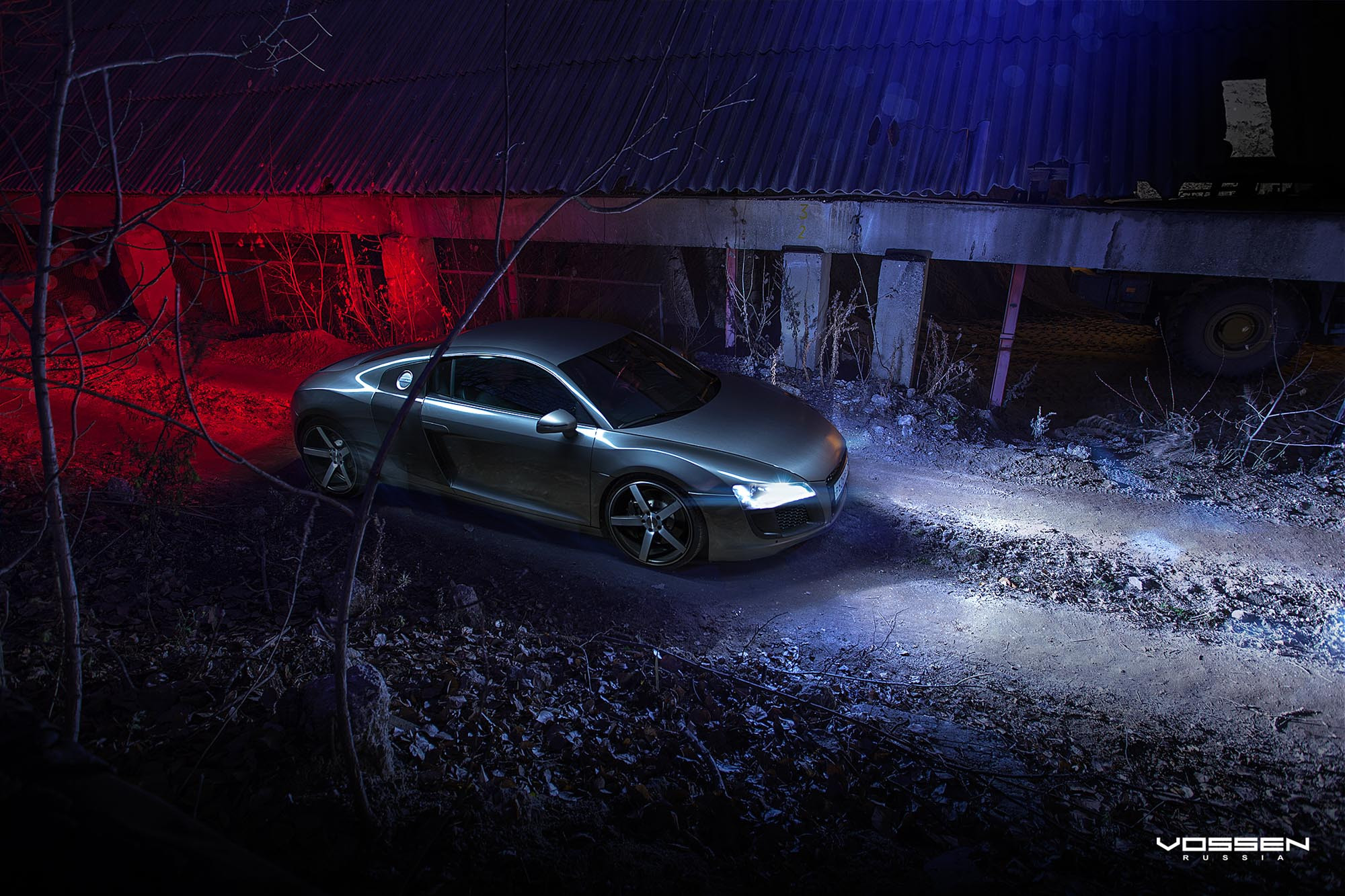 Custom LED Headlights on Audi R8 - Photo by Vossen