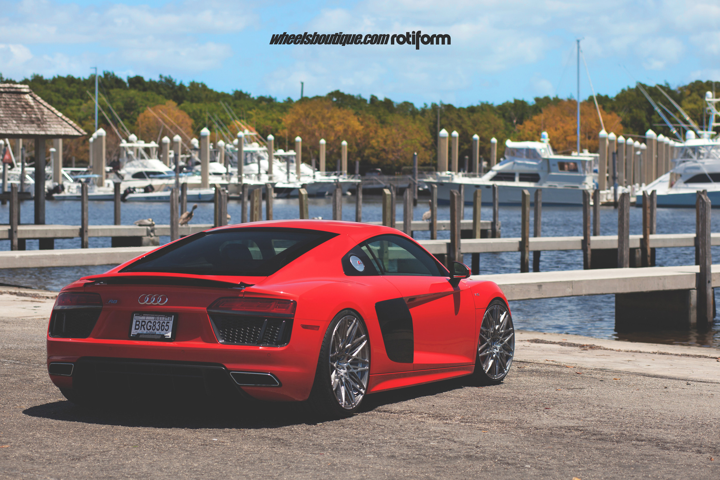 Red Audi R8 Custom Style Rear Spoiler - Photo by Rotiform
