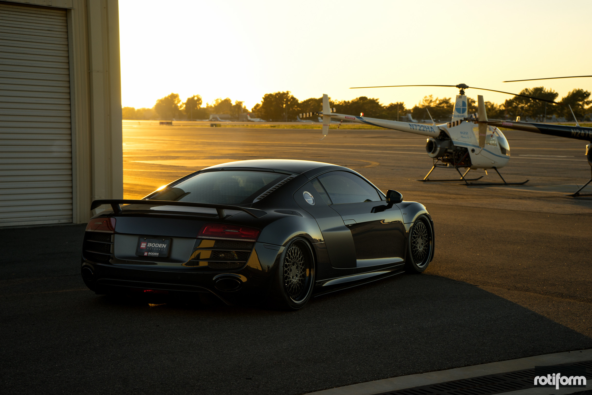 Black Audi R8 with Wing Spoiler - Photo by Rotiform