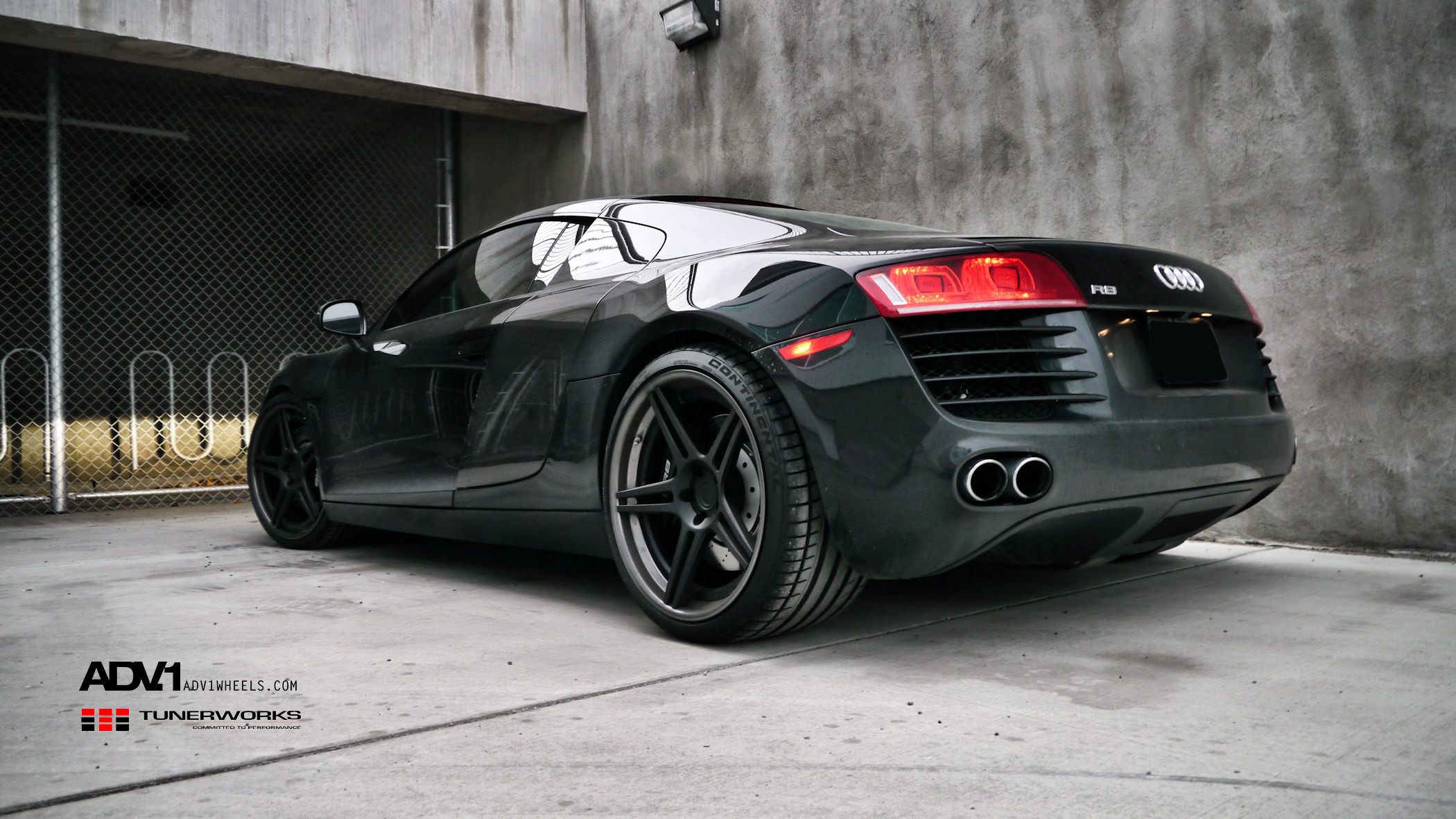 Black Audi R8 with Custom Red LED Taillights - Photo by ADV.1