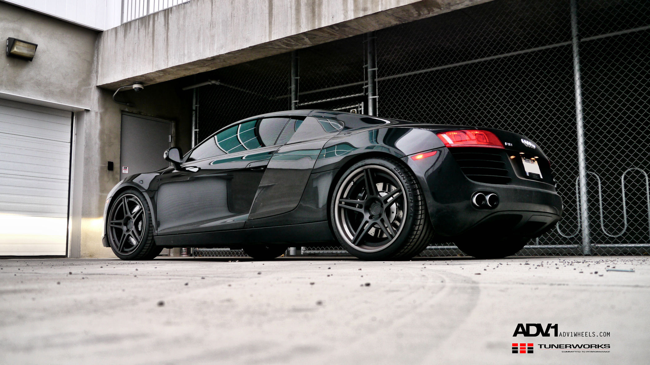 Continental Tires on Custom Black Audi R8 - Photo by ADV.1