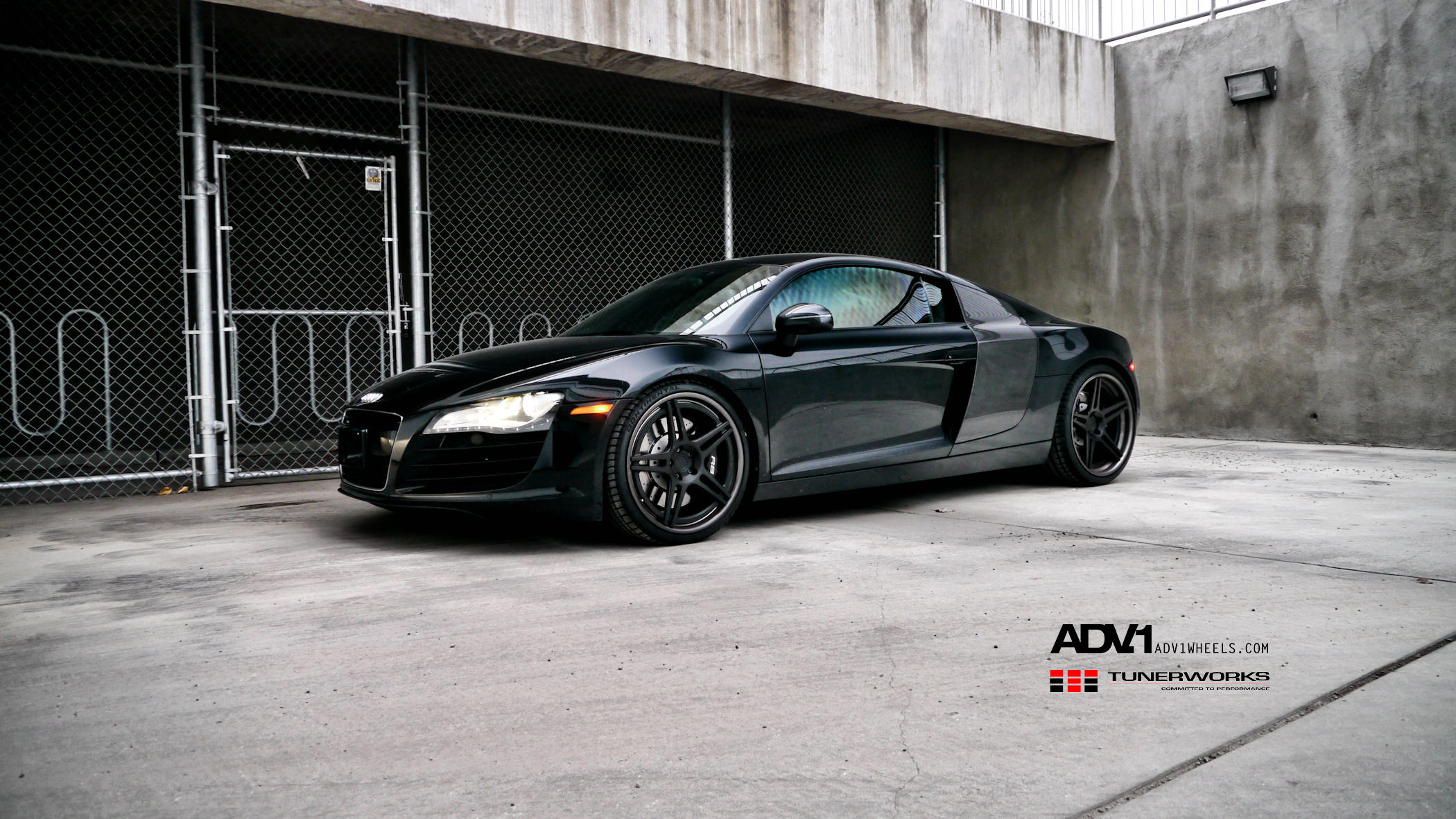Black Audi R8 with ADV1 Wheels - Photo by ADV.1