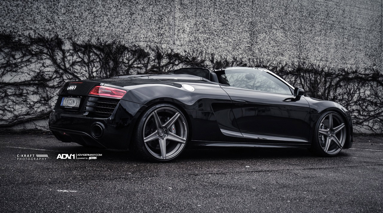 Black Convertible Audi R8 Custom Side Scoops - Photo by ADV.1