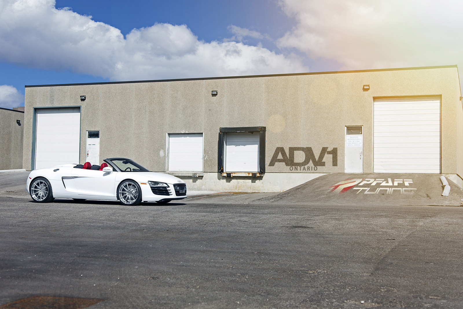 Mirror Polished ADV1 Wheels on White Convertible Audi R8 - Photo by ADV.1