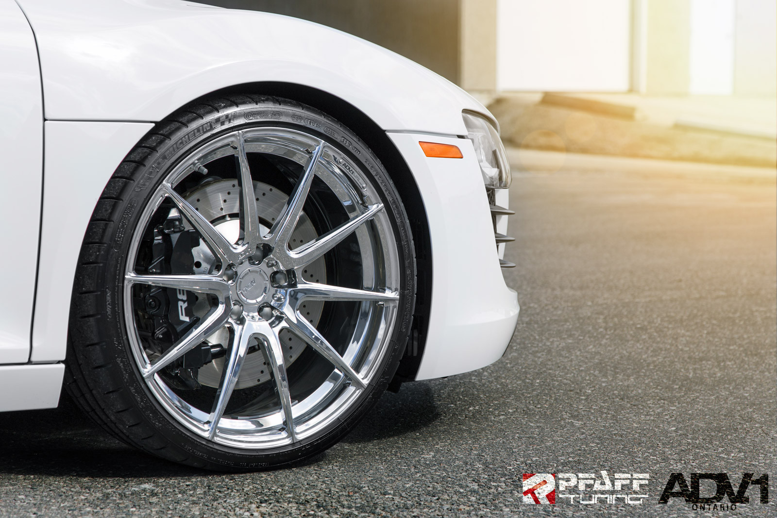 White Convertible Audi R8 with Custom ADV1 Rims - Photo by ADV.1