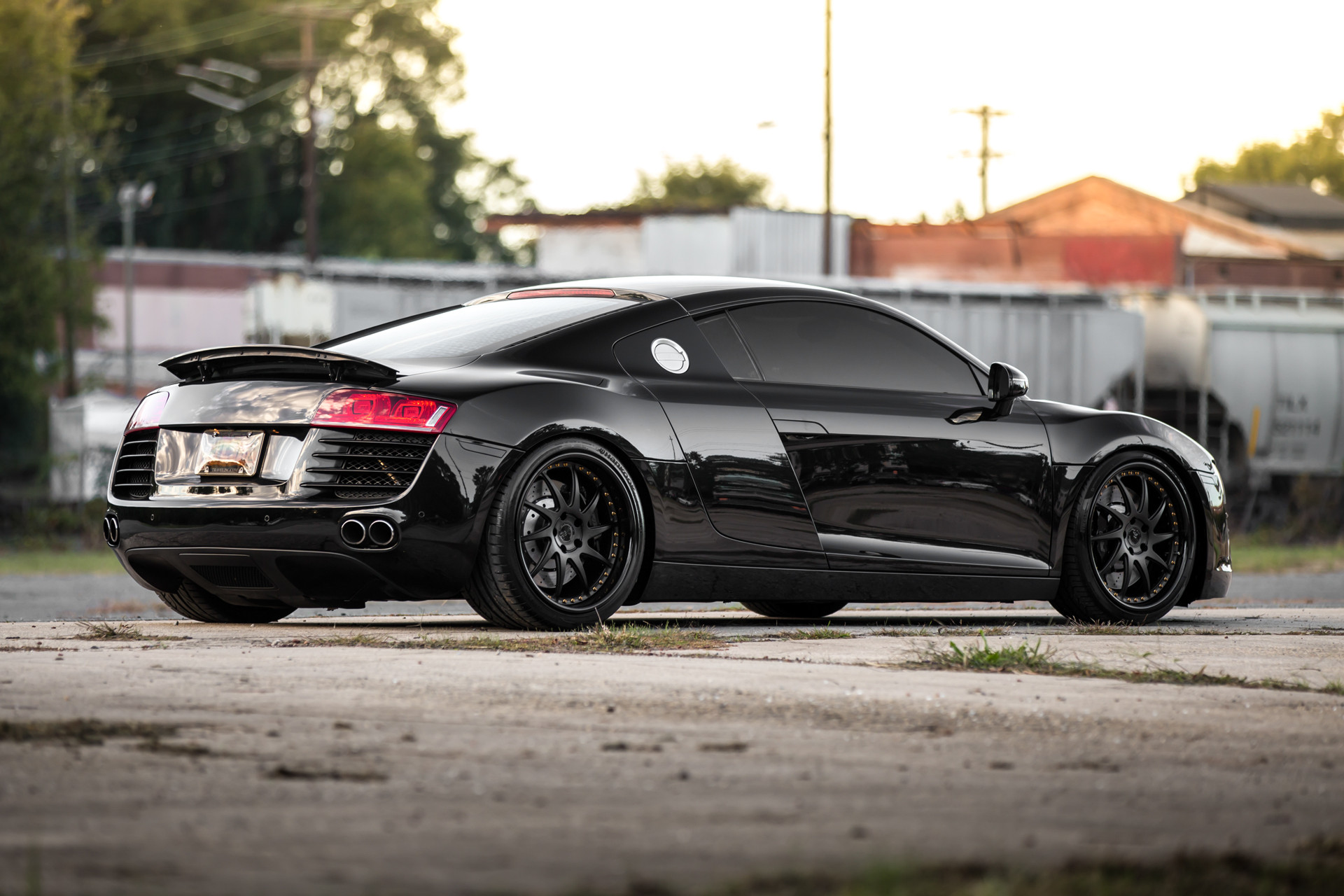 Black Audi R8 with Custom Rear Bumper - Photo by Avant Garde Wheels