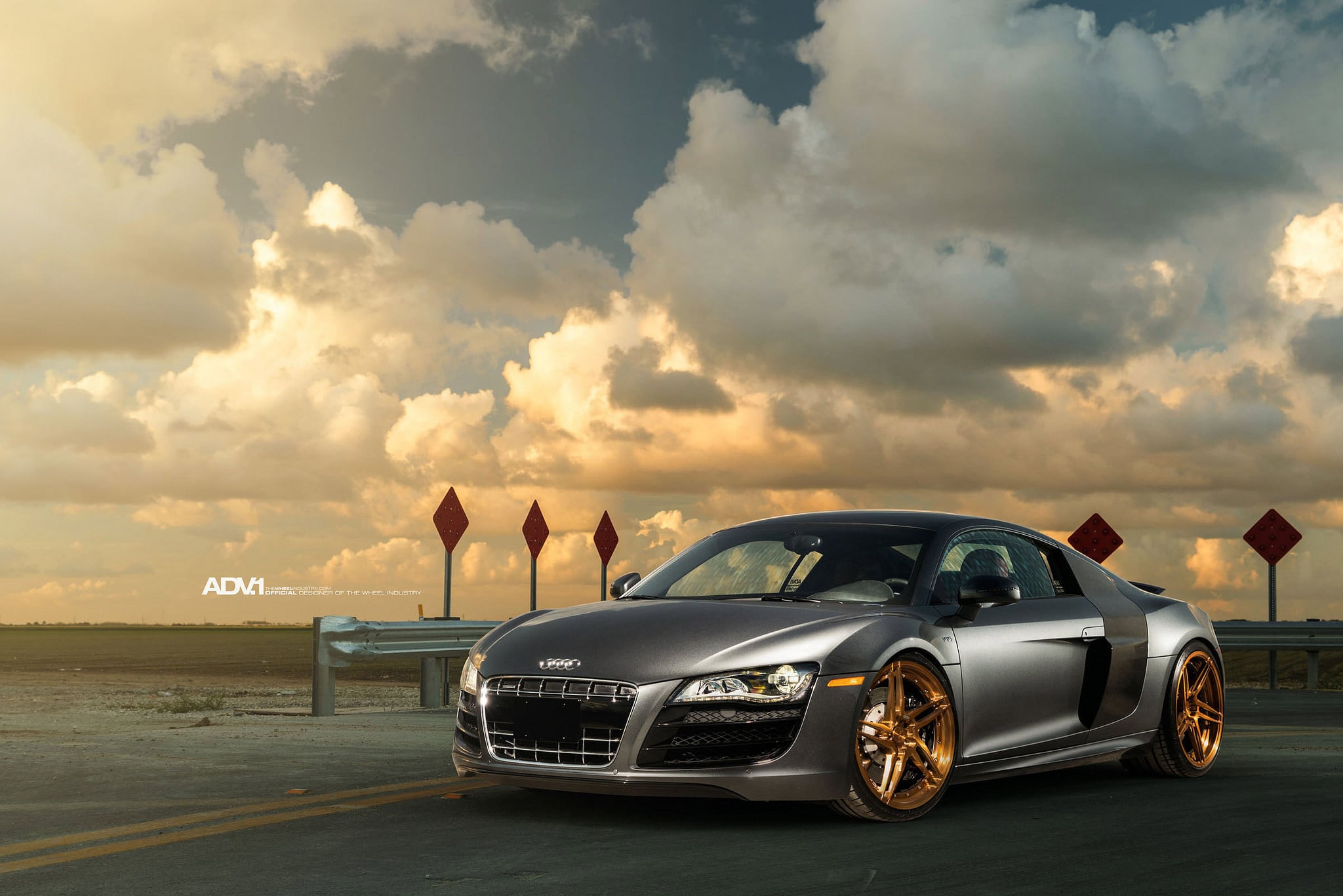 Bold Audi R8 With Gold ADV.1 Custom Wheels - Photo by ADV.1