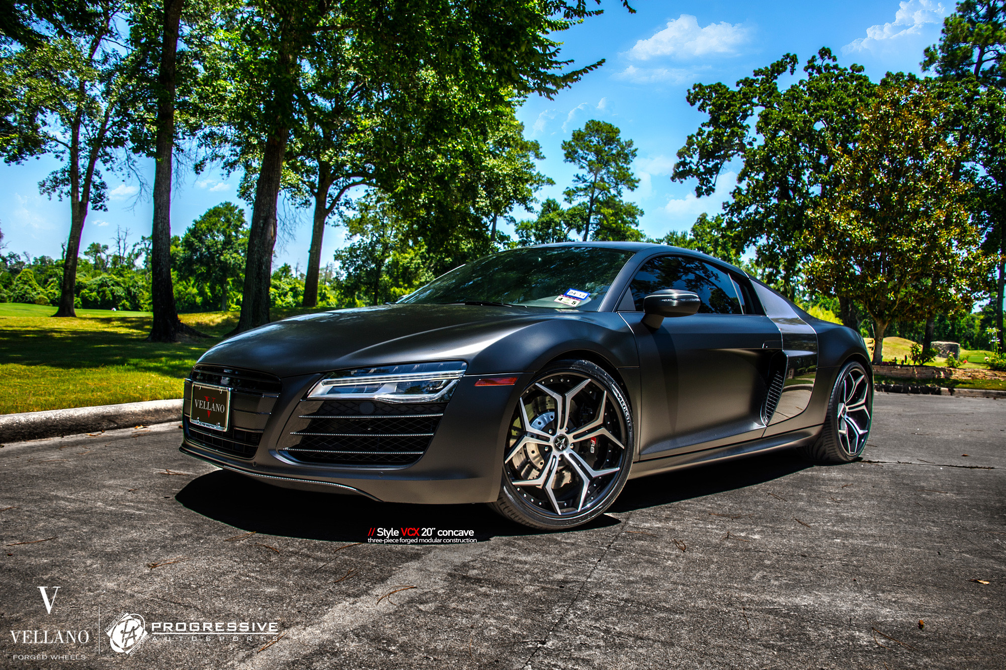 Carbon Fiber Front Lip on Black Audi R8 - Photo by Vellano