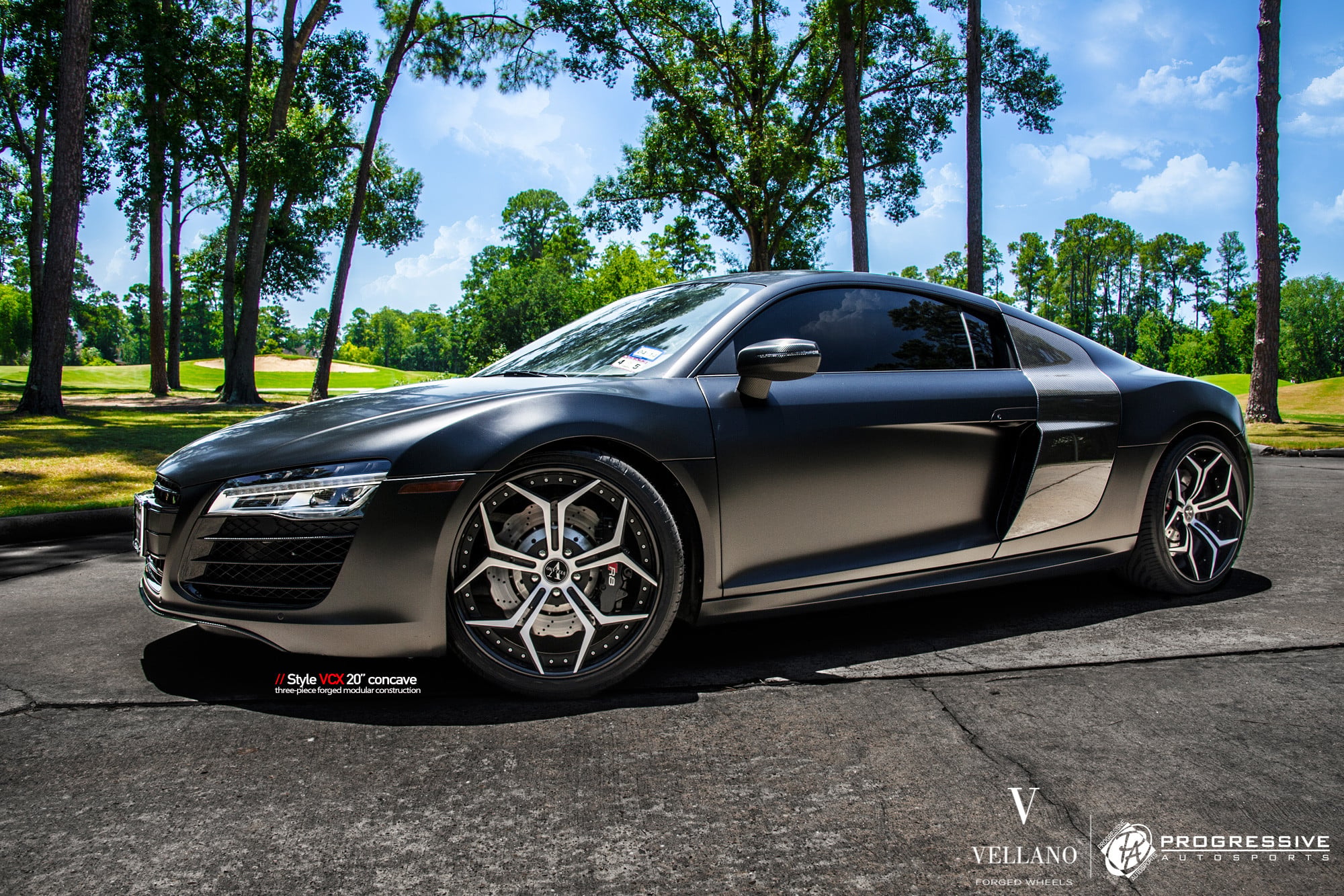 Custom Matte Black Audi R8 Side Scoops - Photo by Vellano