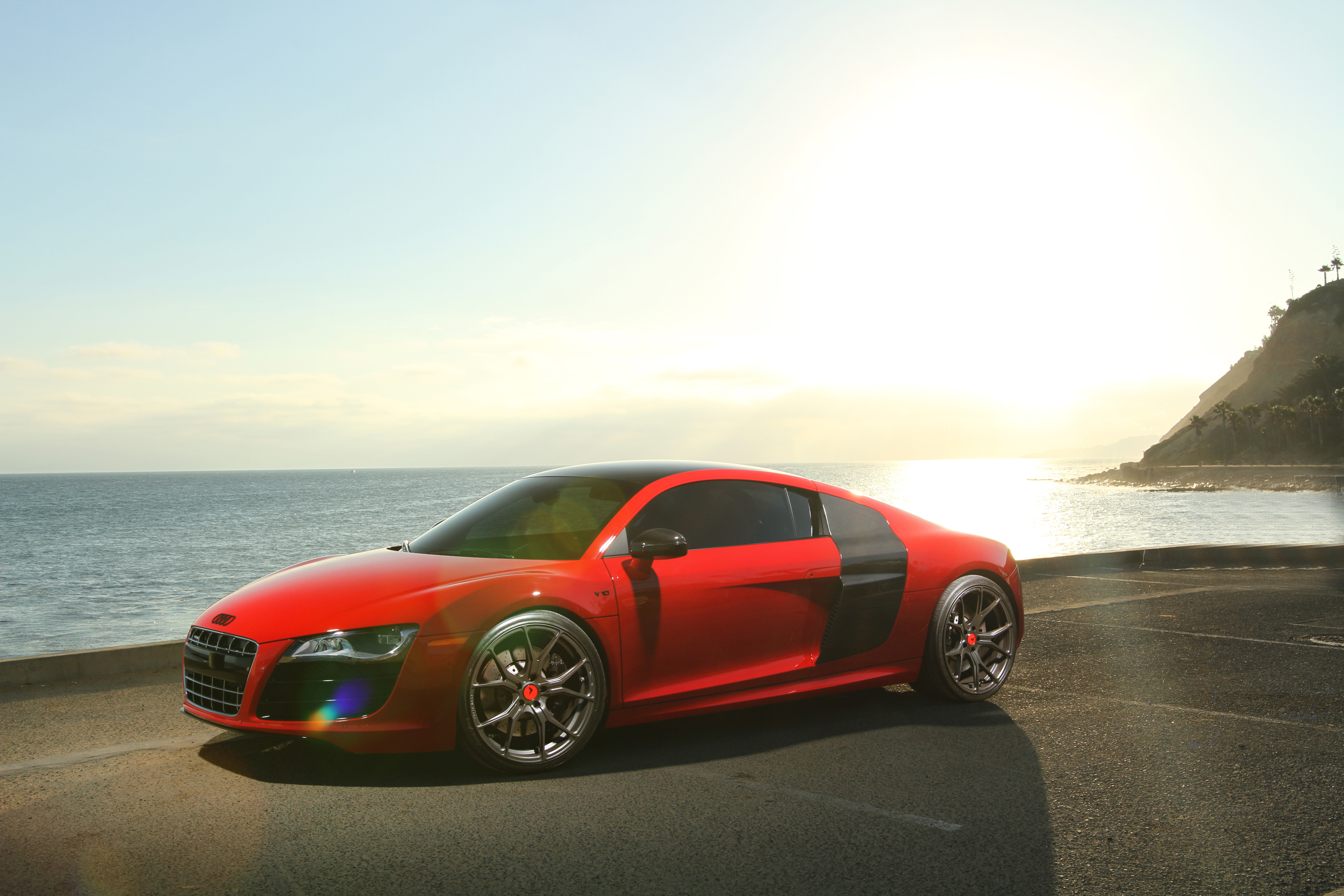 Red Audi R8 with Forged Vorsteiner Wheels - Photo by Vorstiner