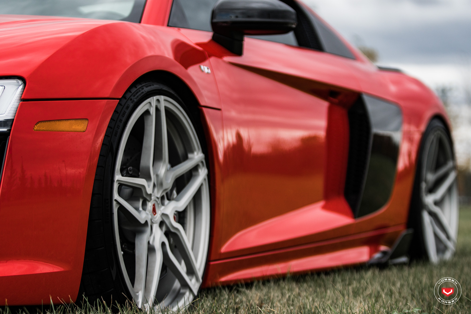 Forged Vossen Wheels on Red Audi R8 - Photo by Vossen