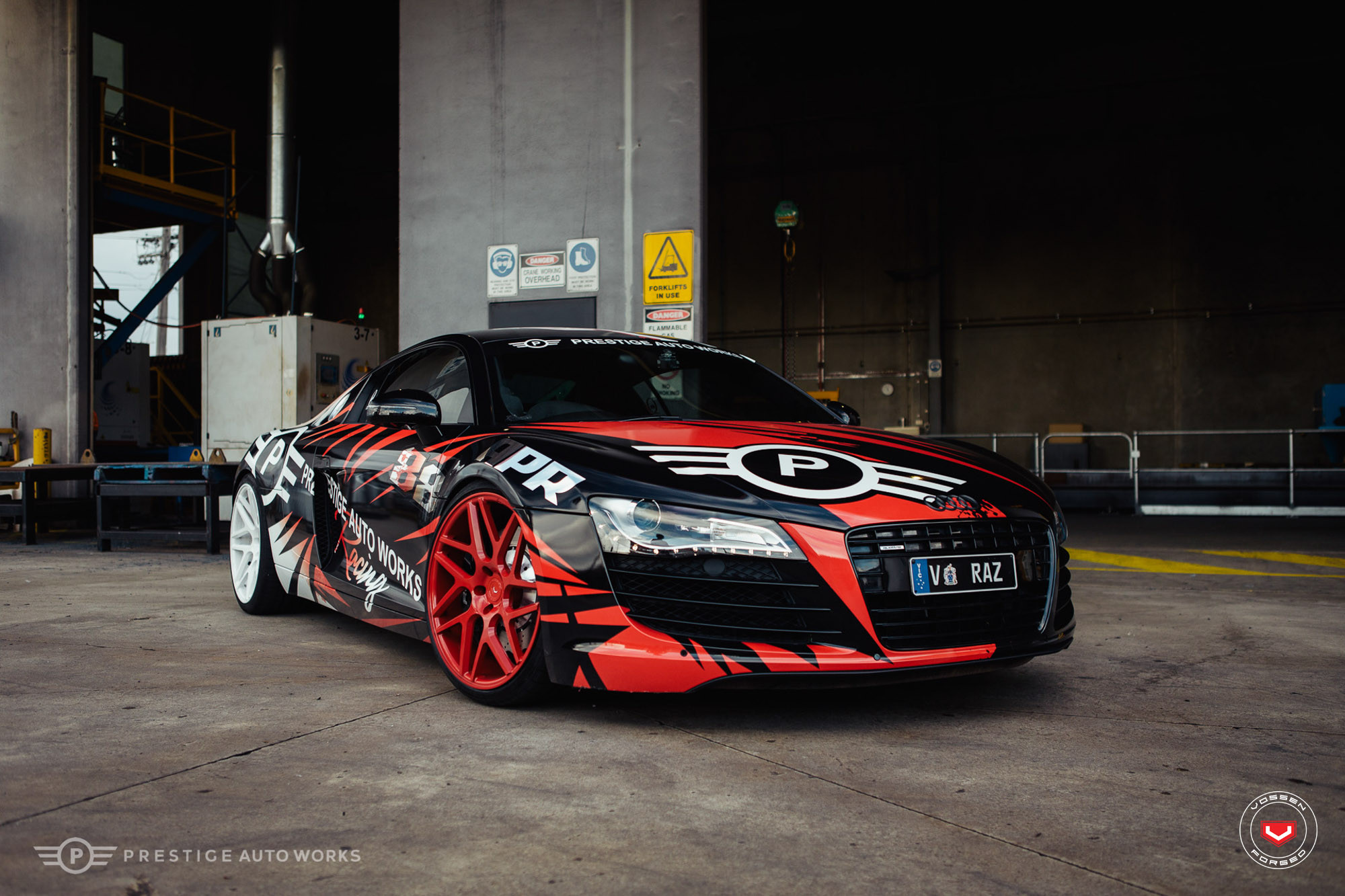 Custom Painted Debadged Audi R8 on Vossen Rims - Photo by Vossen
