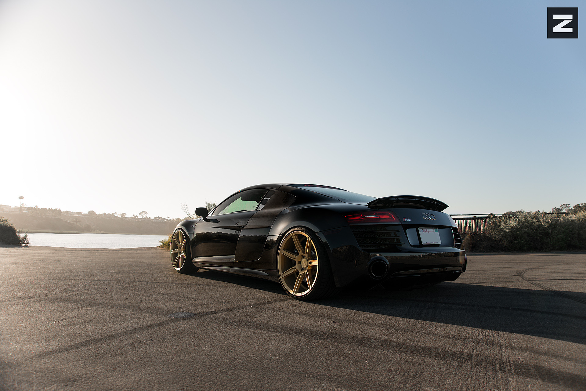 Black Audi R8 with Custom Style Rear Spoiler - Photo by Zito Wheels