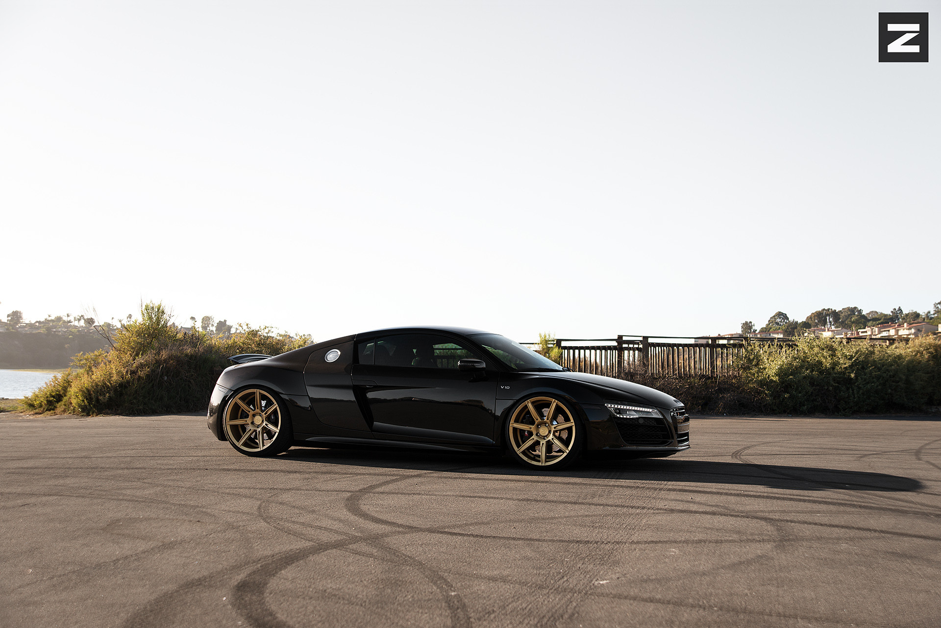 Custom Black Audi R8 Side Scoops - Photo by Zito Wheels