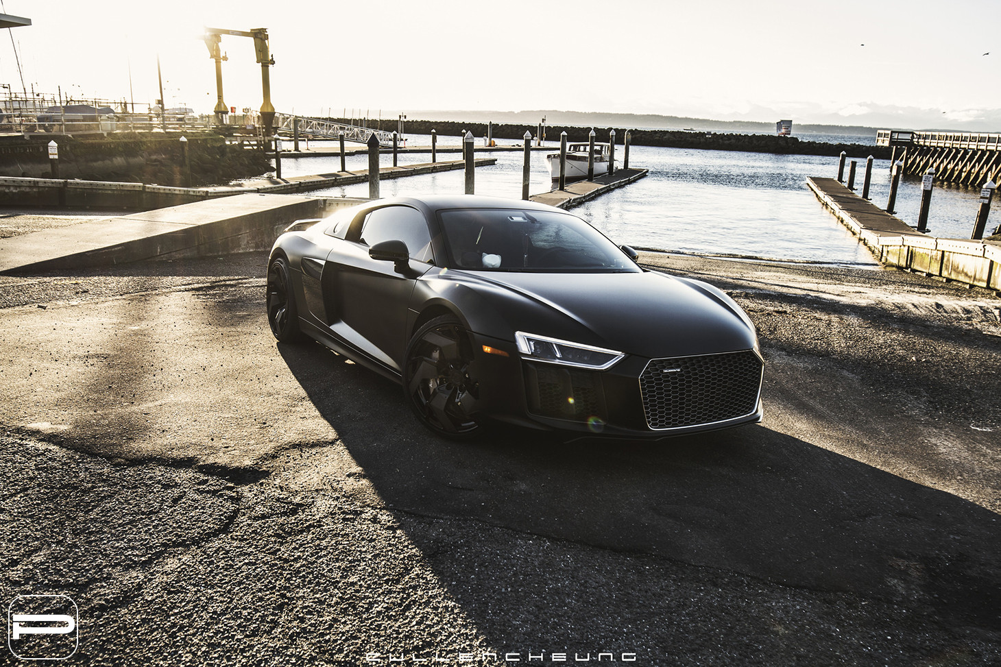 Aftermarket Mesh Grille on Black Audi R8 - Photo by PUR Wheels
