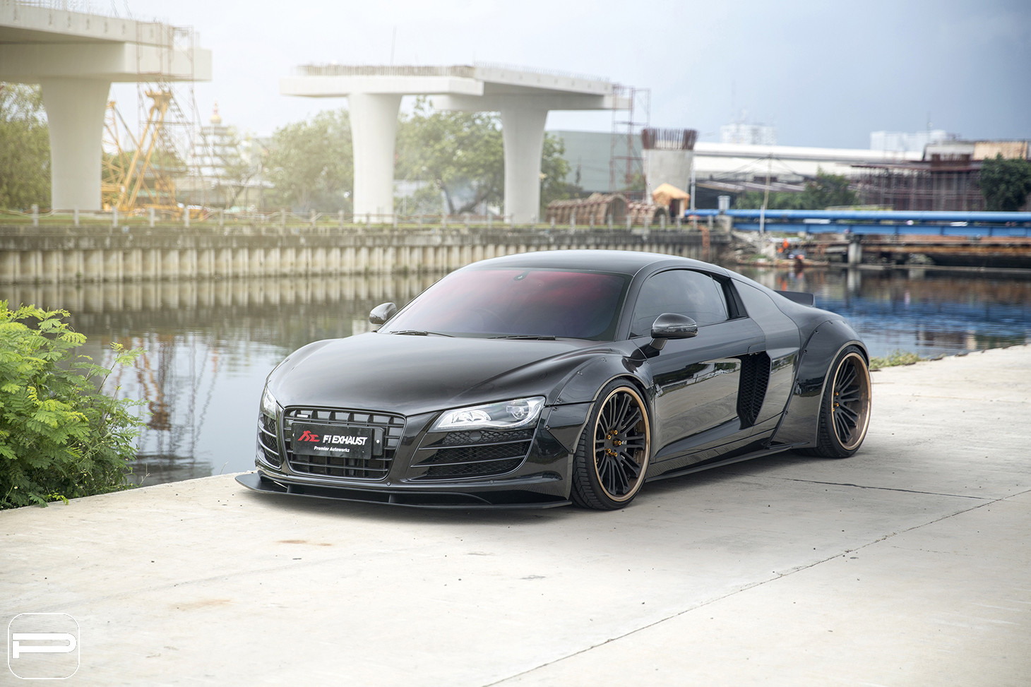 Sleek Black Audi R8 Upgraded with a Body Kit and Diamond PUR Wheels ...