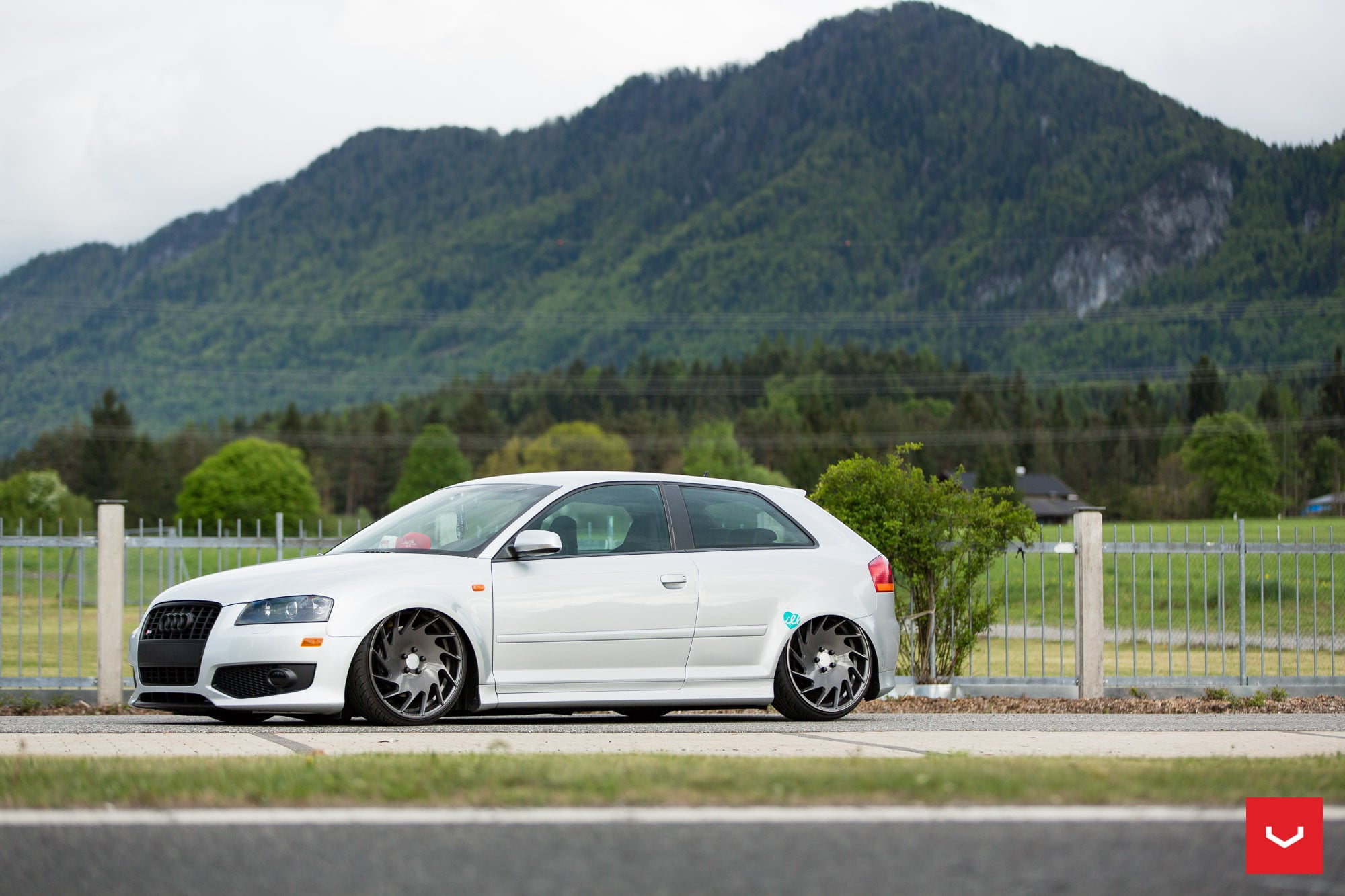 Lowered White Audi S3 on Vossen Rims - Photo by Vossen