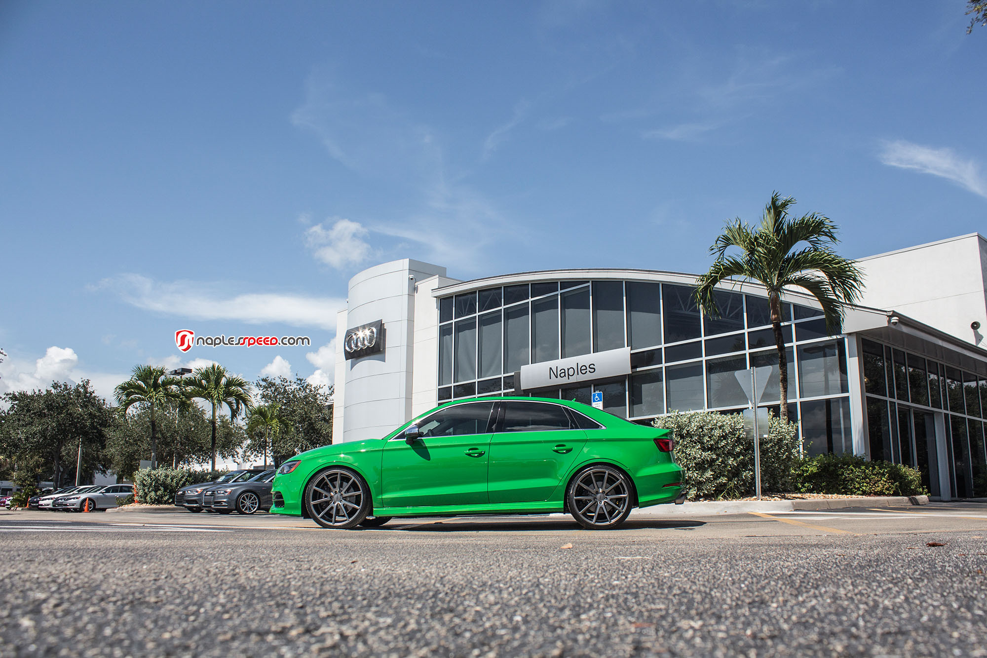 Vossen VFS Wheels on Green Audi S3 - Photo by Vossen
