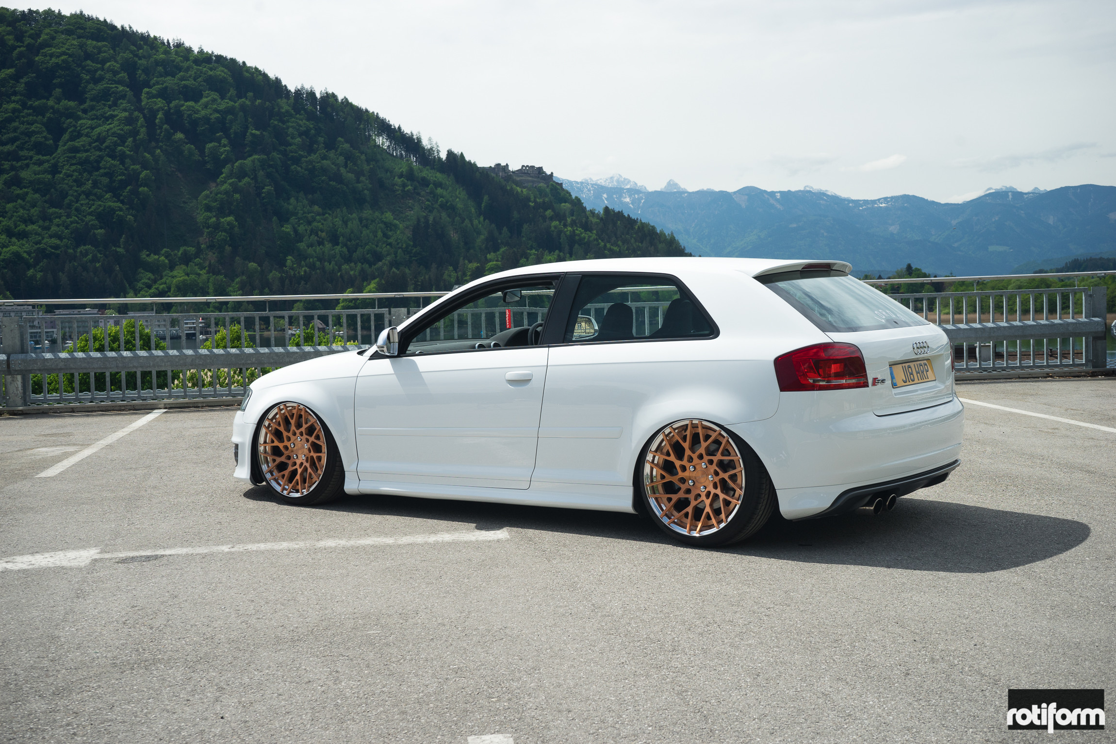 White Audi S3 Roofline Spoiler with Light - Photo by Rotiform