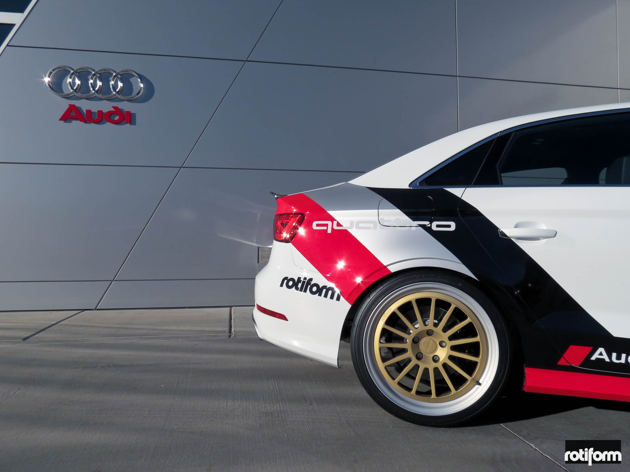 Matte Gold Rotiform Wheels on Custom White Audi S3 - Photo by Rotiform